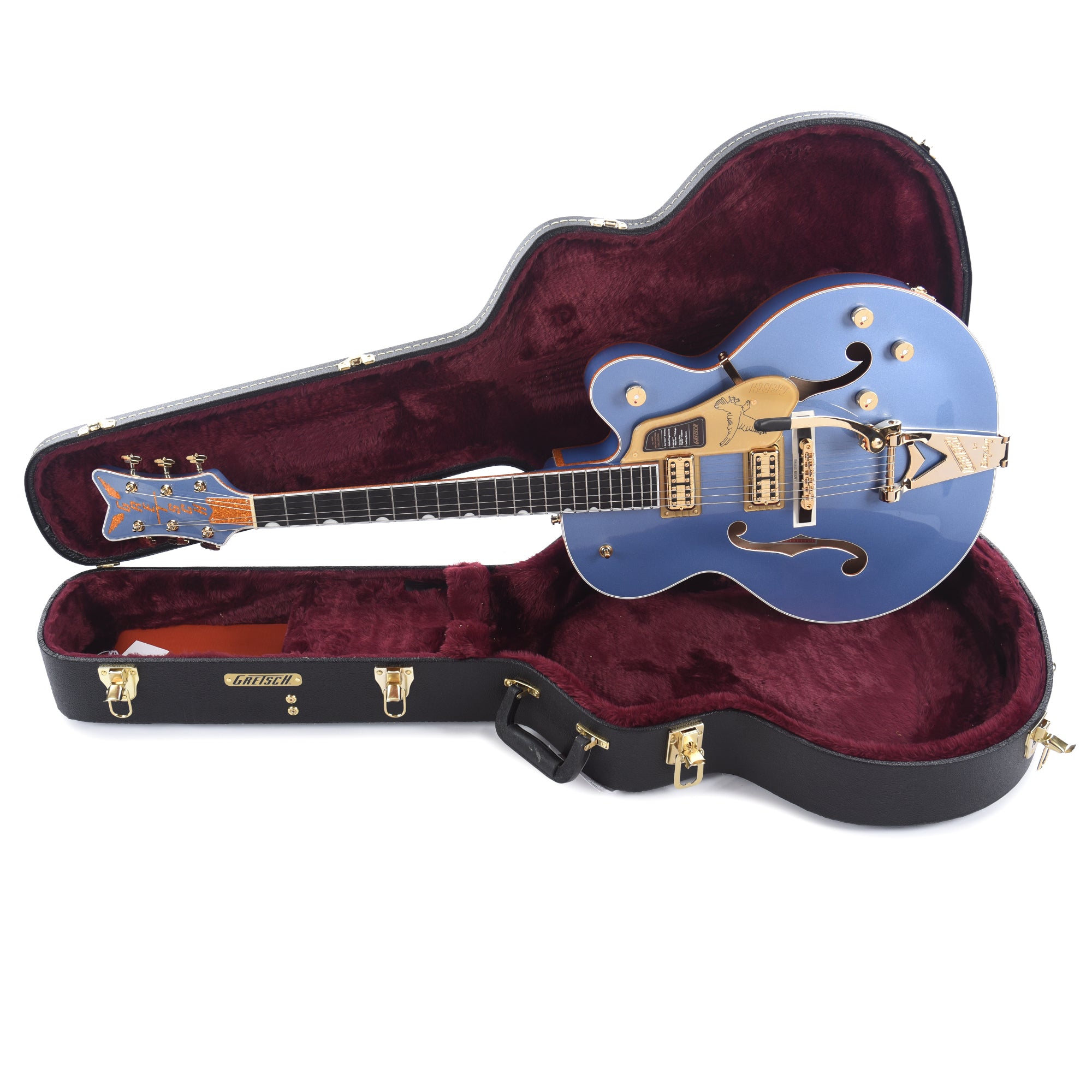 Gretsch Falcon Hollow Body with String-Thru Bigsby Cerulean Smoke Electric Guitars / Hollow Body