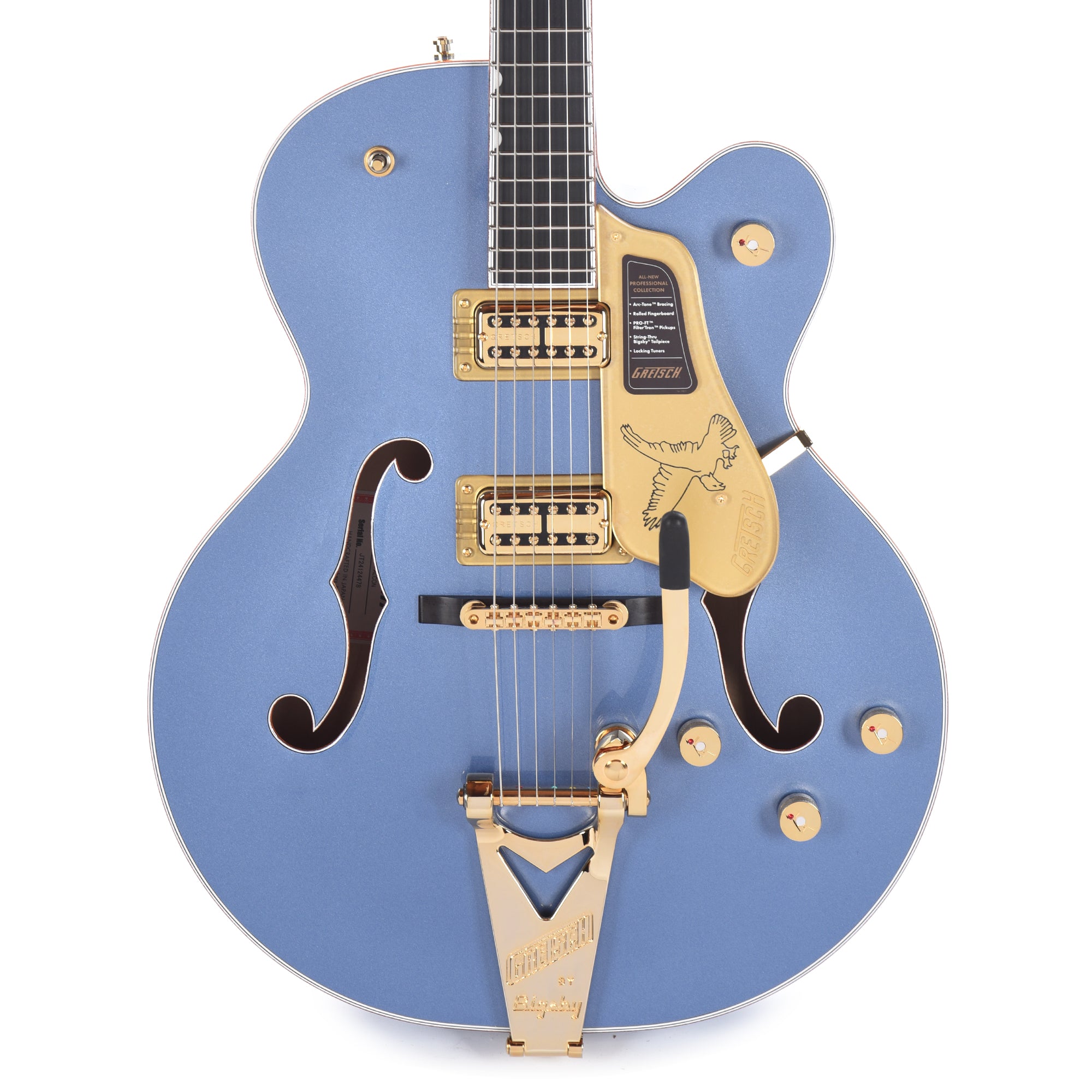 Gretsch Falcon Hollow Body with String-Thru Bigsby Cerulean Smoke Electric Guitars / Hollow Body