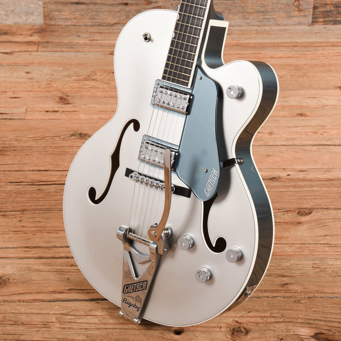 Gretsch G6118T-140 140th Anniversary Double Platinum Two-Tone Pure Platinum / Stone Platinum 2022 Electric Guitars / Hollow Body