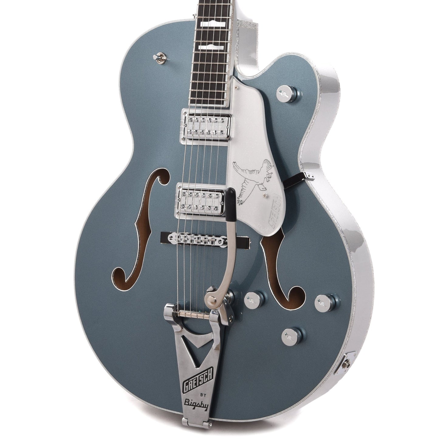 Gretsch G6136T LTD 140th Double Platinum Falcon with String-Thru Bigsby Two-Tone Stone Platinum/Pure Platinum Electric Guitars / Hollow Body