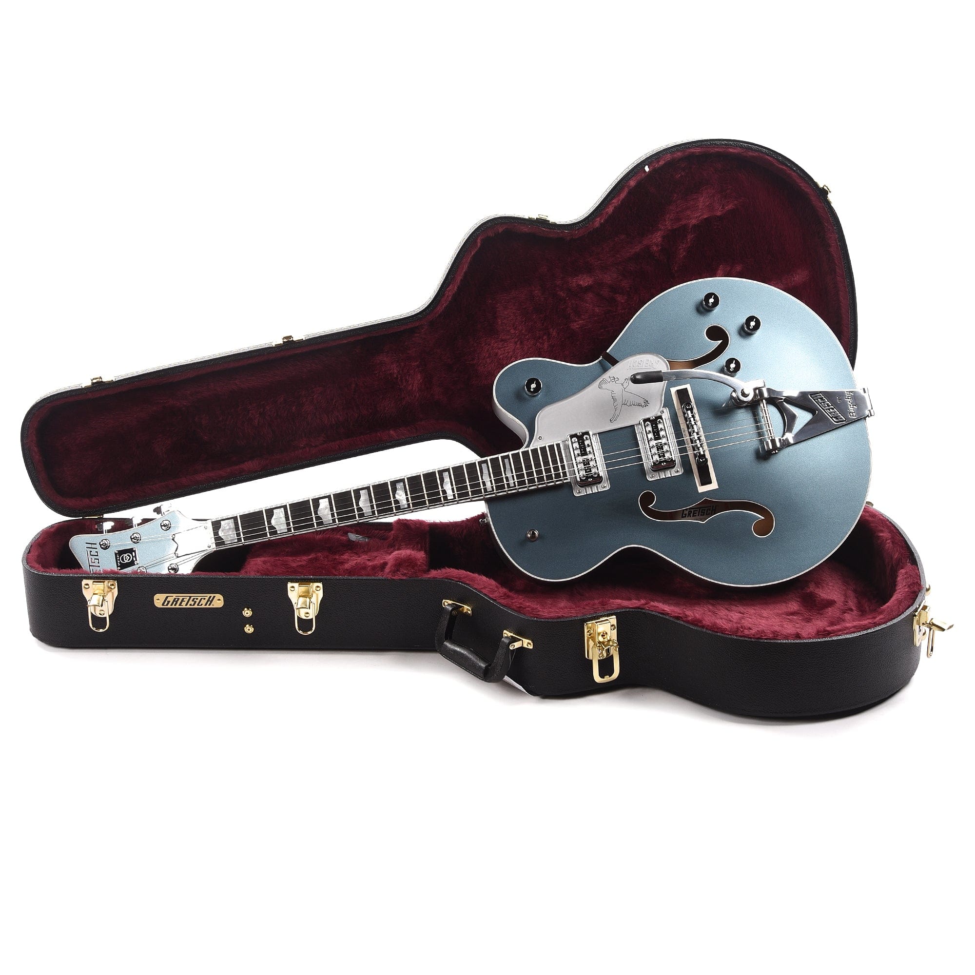 Gretsch G6136T LTD 140th Double Platinum Falcon with String-Thru Bigsby Two-Tone Stone Platinum/Pure Platinum Electric Guitars / Hollow Body