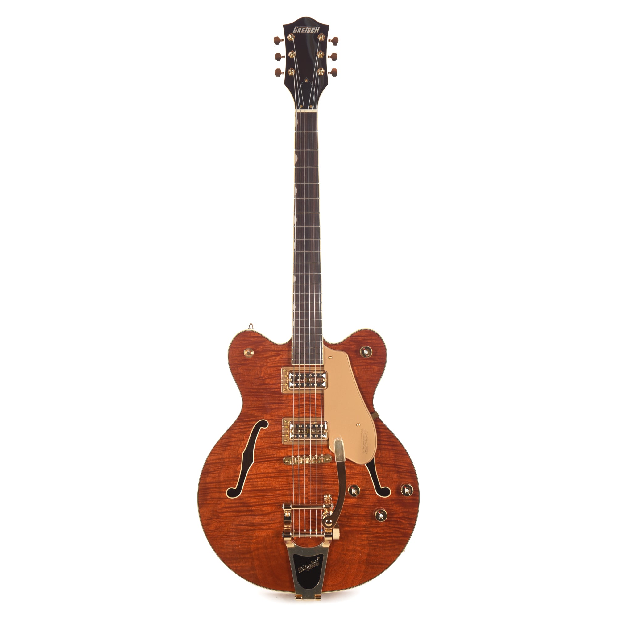 Gretsch Limited Edition Electromatic Flame Okoume Broadkaster Double-Cut with Bigsby Roundup Orange Electric Guitars / Hollow Body