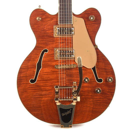 Gretsch Limited Edition Electromatic Flame Okoume Broadkaster Double-Cut with Bigsby Roundup Orange Electric Guitars / Hollow Body