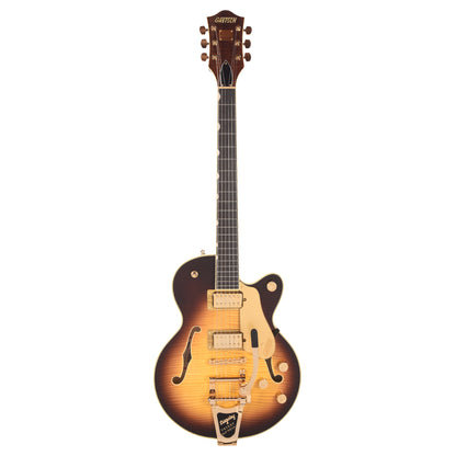 Gretsch Broadkaster Jr. LX Figured Center Block Caramel Dawn Gold Hardware w/String-Thru Bigsby Electric Guitars / Semi-Hollow