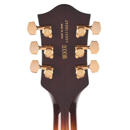 Gretsch Broadkaster Jr. LX Figured Center Block Caramel Dawn Gold Hardware w/String-Thru Bigsby Electric Guitars / Semi-Hollow