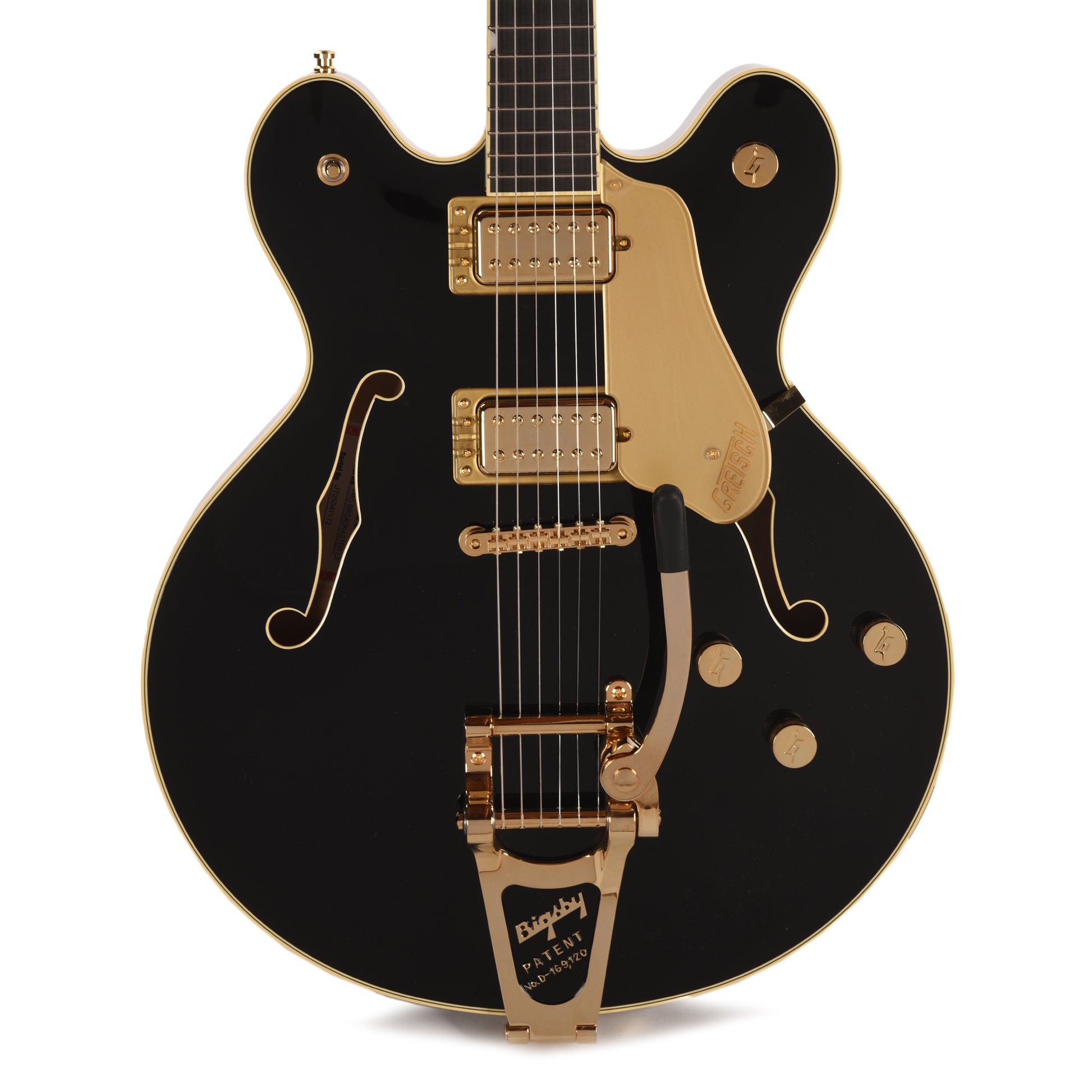 Gretsch Broadkaster LX Center Block with String-Thru Bigsby and Gold Hardware Black Electric Guitars / Semi-Hollow