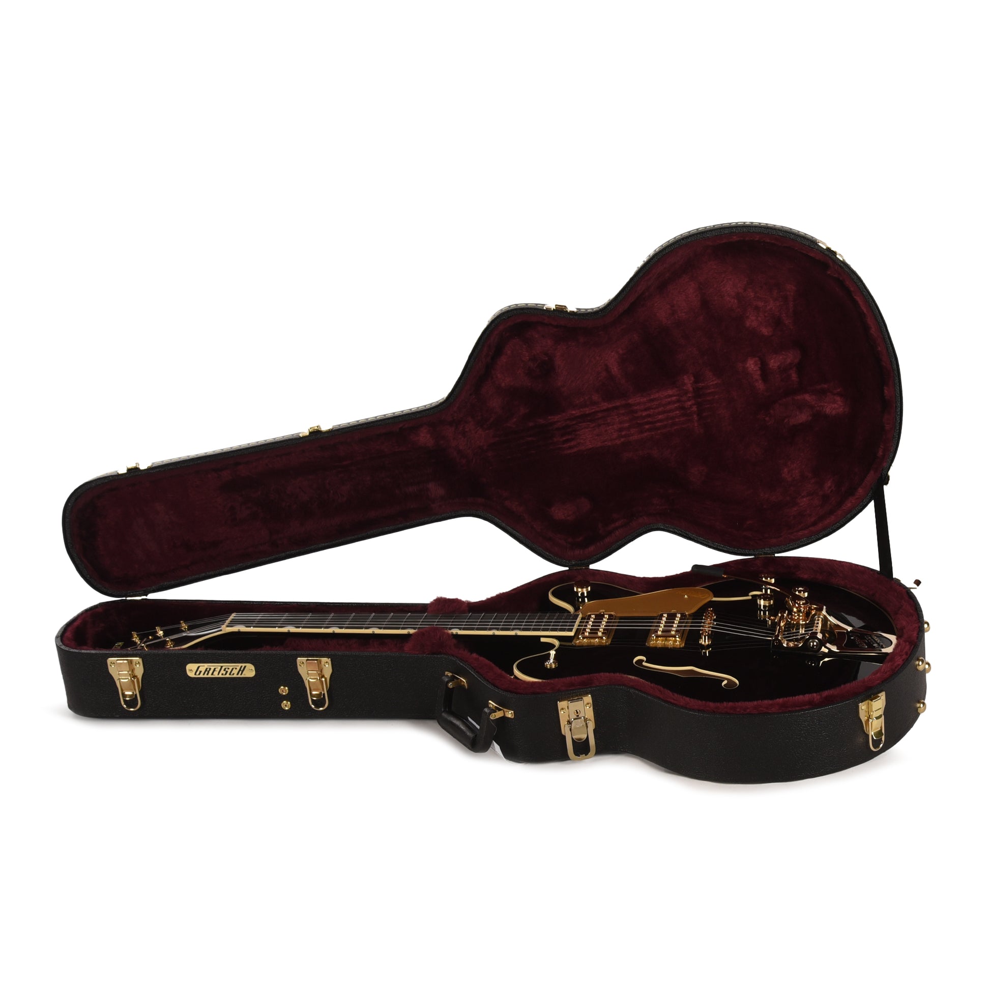 Gretsch Broadkaster LX Center Block with String-Thru Bigsby and Gold Hardware Black Electric Guitars / Semi-Hollow
