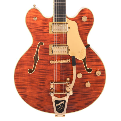 Gretsch Broadkaster LX Figured Center Block Bourbon Stain Gold Hardware w/String-Thru Bigsby Electric Guitars / Semi-Hollow
