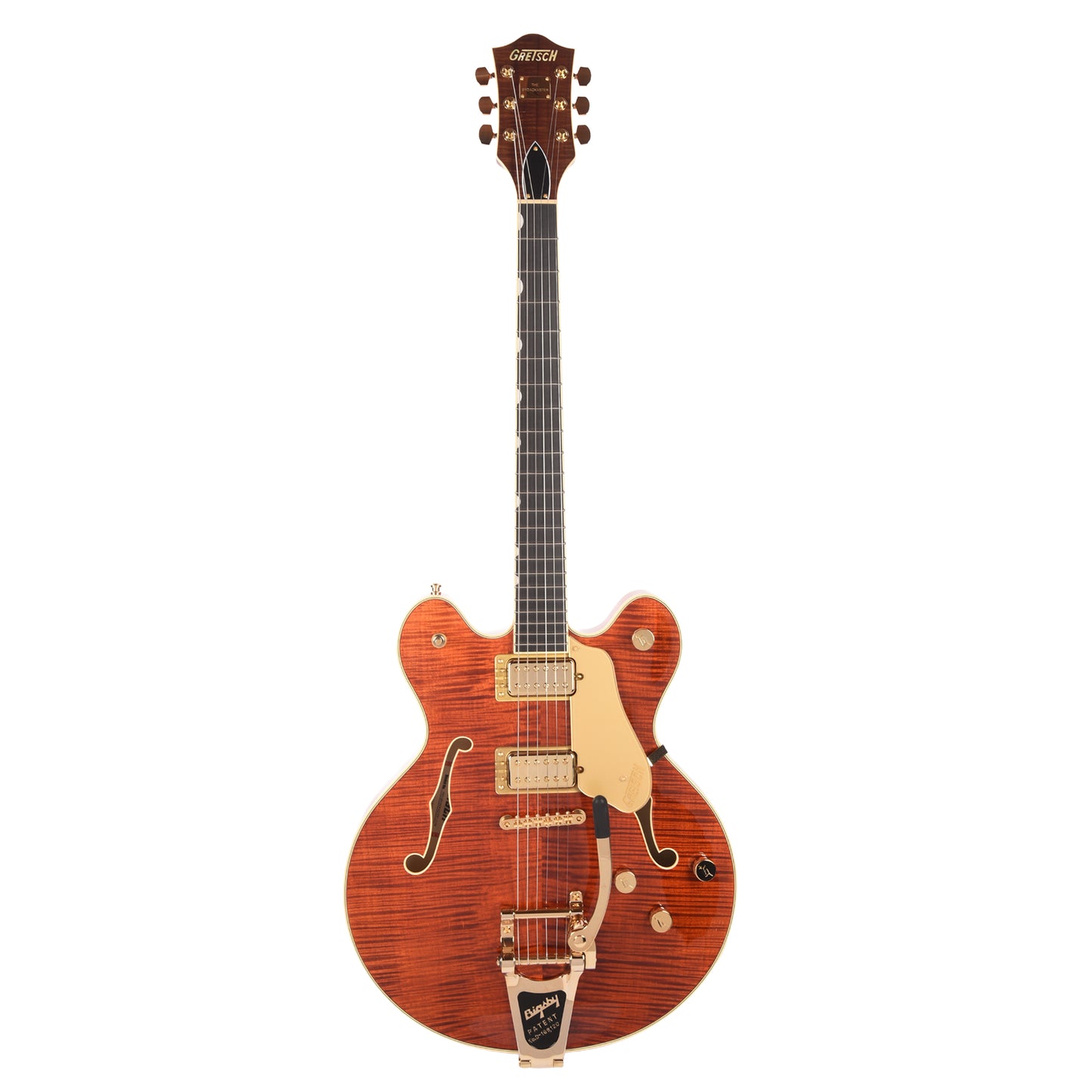 Gretsch Broadkaster LX Figured Center Block Bourbon Stain Gold Hardware w/String-Thru Bigsby Electric Guitars / Semi-Hollow
