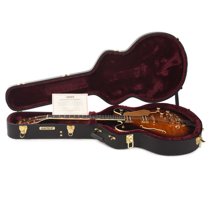 Gretsch Broadkaster LX Figured Center Block Havana Burst Gold Hardware w/String-Thru Bigsby Electric Guitars / Semi-Hollow