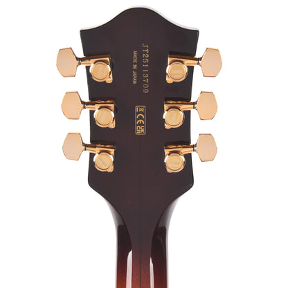 Gretsch Broadkaster LX Figured Center Block Havana Burst Gold Hardware w/String-Thru Bigsby Electric Guitars / Semi-Hollow