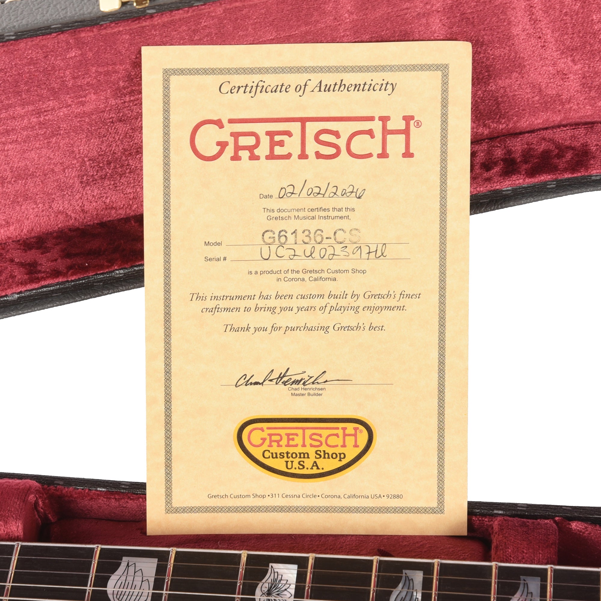 Gretsch Custom Shop G6136-55 Falcon NOS Aged Champagne Sparkle Master Built by Chad Henrichsen Electric Guitars / Semi-Hollow