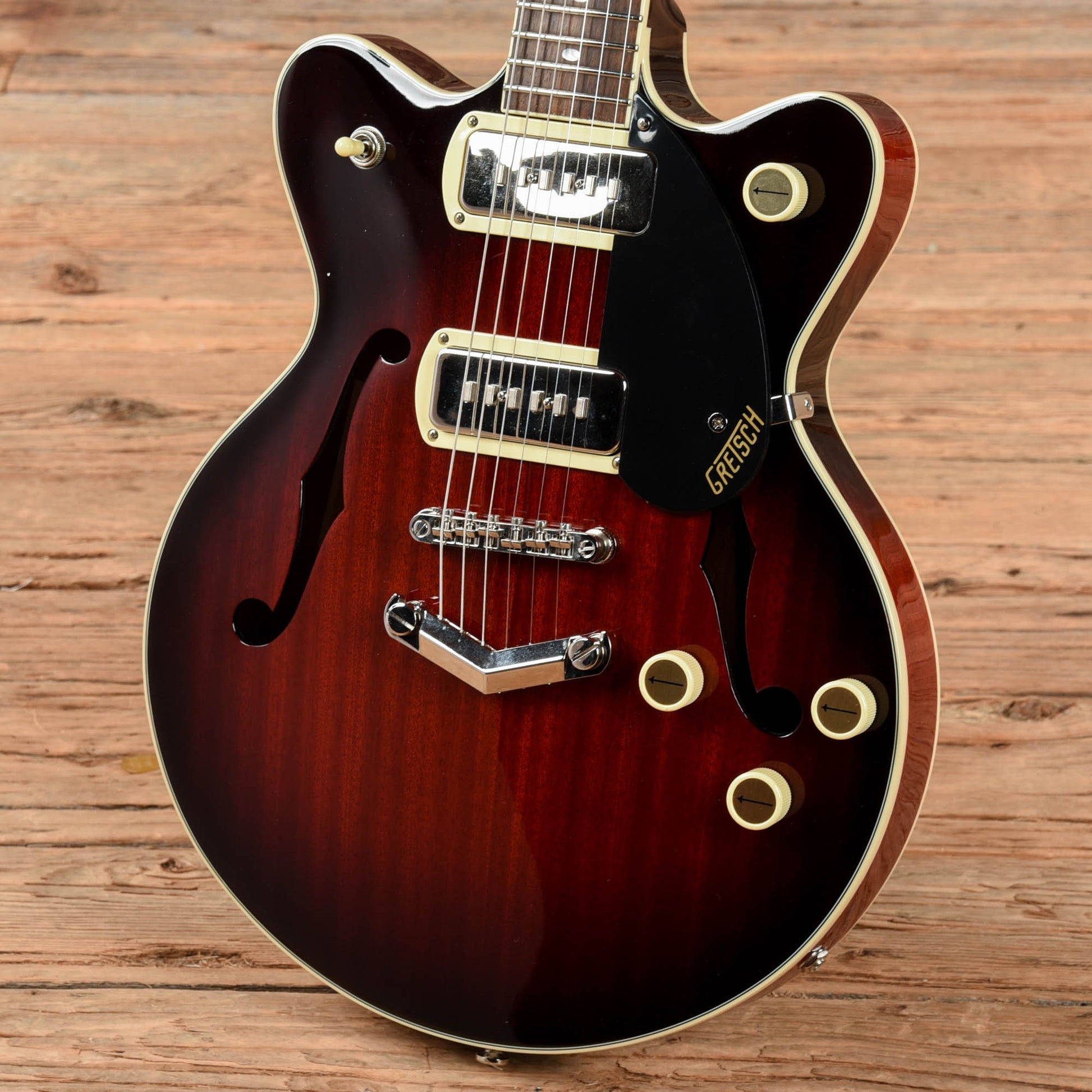 Gretsch G2655-P90 Streamliner Center Block Double Cutaway with V-Stoptail Claret Burst 2021 Electric Guitars / Semi-Hollow