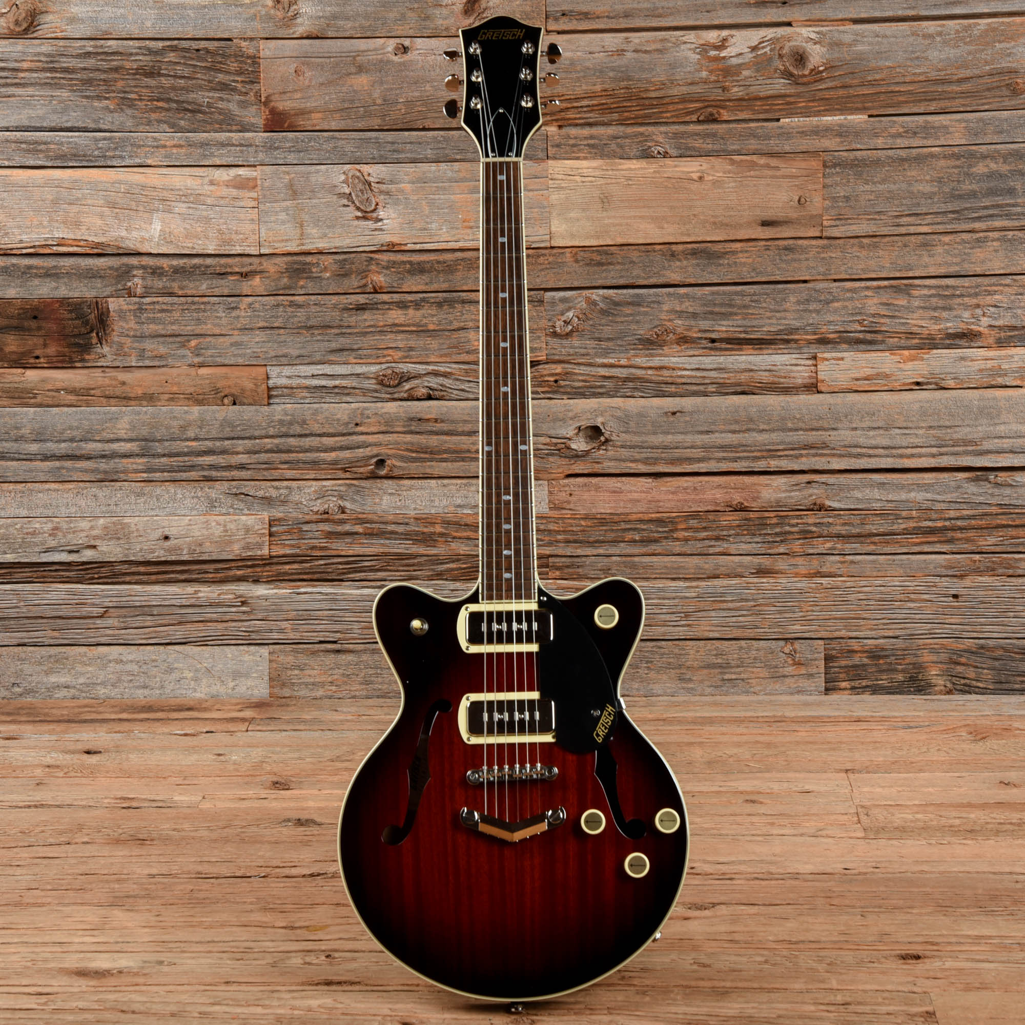 Gretsch G2655-P90 Streamliner Center Block Double Cutaway with V-Stoptail Claret Burst 2021 Electric Guitars / Semi-Hollow