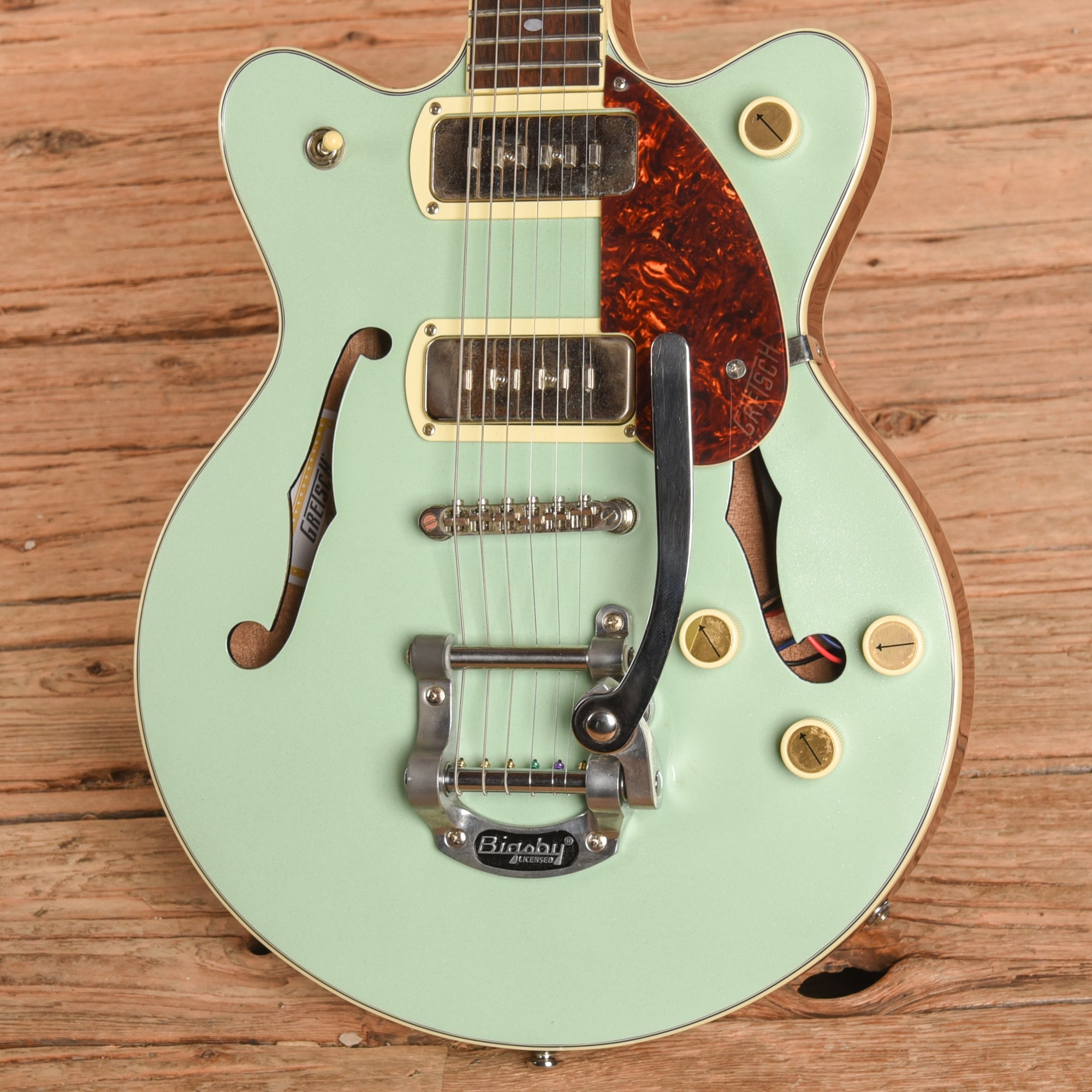 Gretsch G2655T-P90 Streamliner Center Block Double Cutaway with Bigsby Two-Tone Mint Metallic and Vintage Mahogany Stain 2021 Electric Guitars / Semi-Hollow
