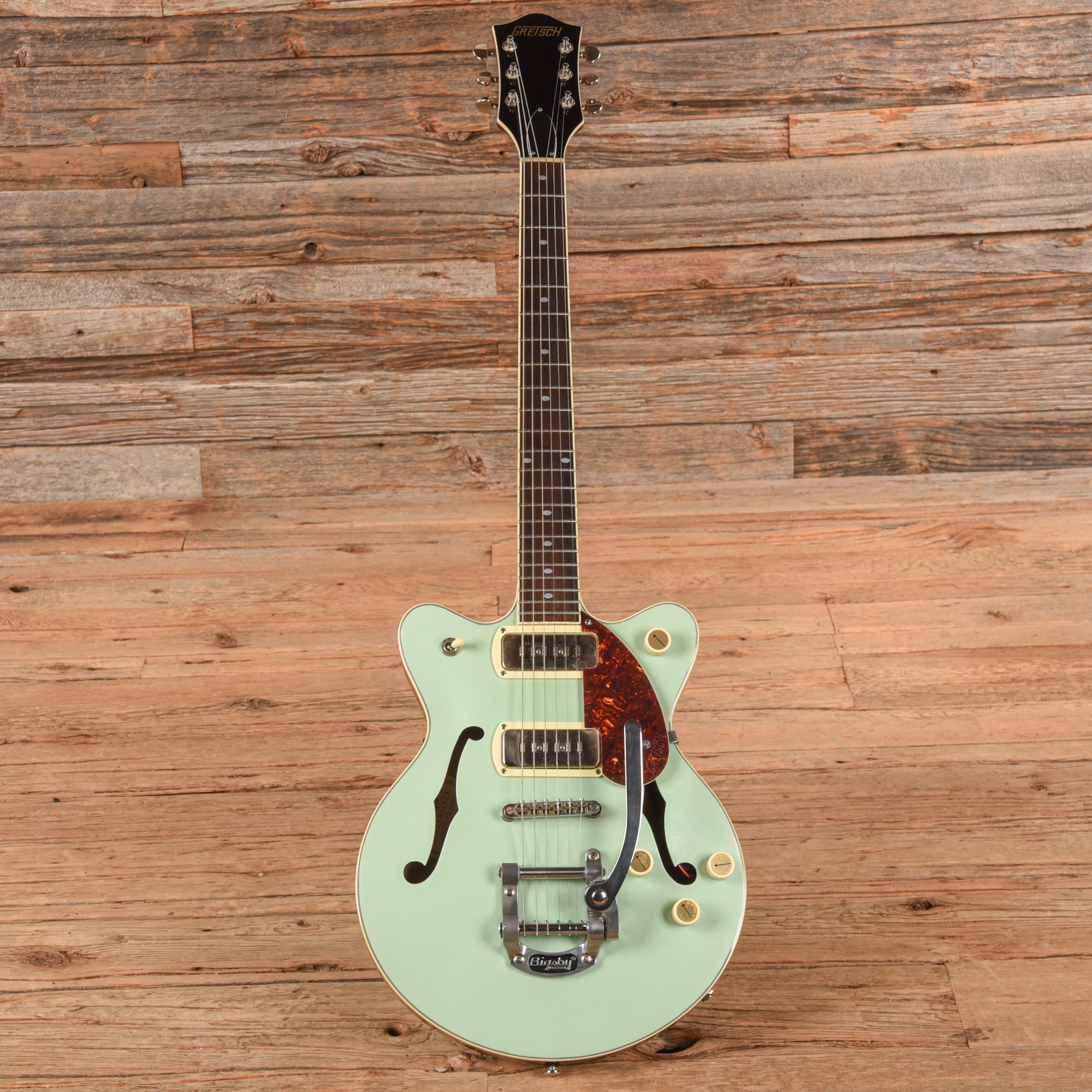 Gretsch G2655T-P90 Streamliner Center Block Double Cutaway with Bigsby Two-Tone Mint Metallic and Vintage Mahogany Stain 2021 Electric Guitars / Semi-Hollow