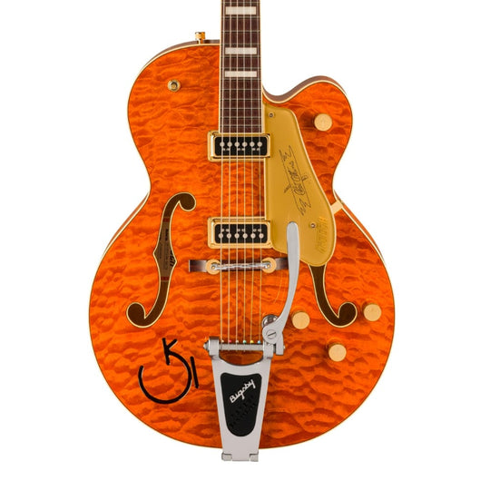 Gretsch G6120TGQM-56 Limited Edition Quilt Classic Chet Atkins Hollow Body with Bigsby Roundup Orange Stain Lacquer Electric Guitars / Semi-Hollow