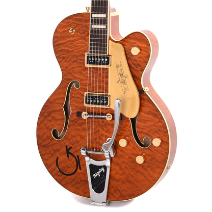 Gretsch G6120TGQM-56 Limited Edition Quilt Classic Chet Atkins Hollow Body with Bigsby Roundup Orange Stain Lacquer Electric Guitars / Semi-Hollow