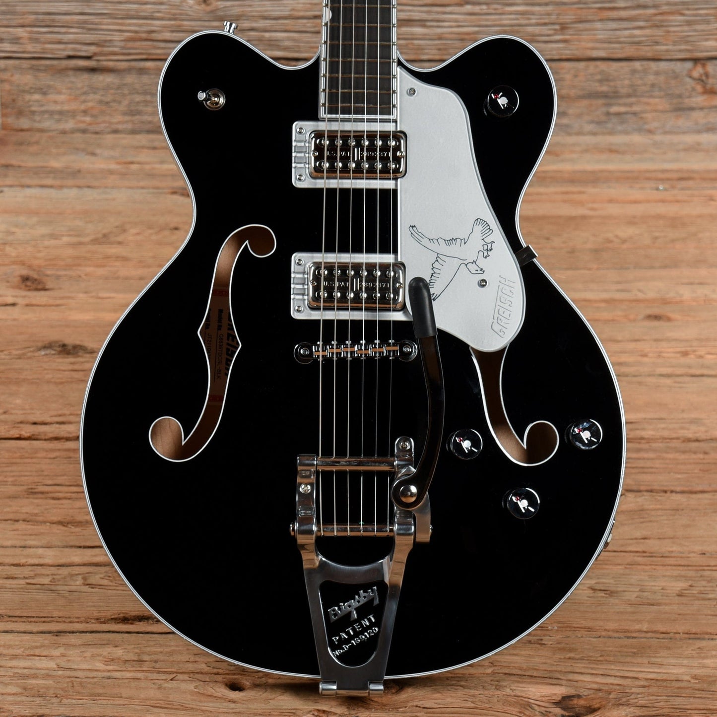 Gretsch G6636T Players Edition Silver Falcon Center Block Double-Cut Black w/String-Thru Bigsby Black 2021 Electric Guitars / Semi-Hollow