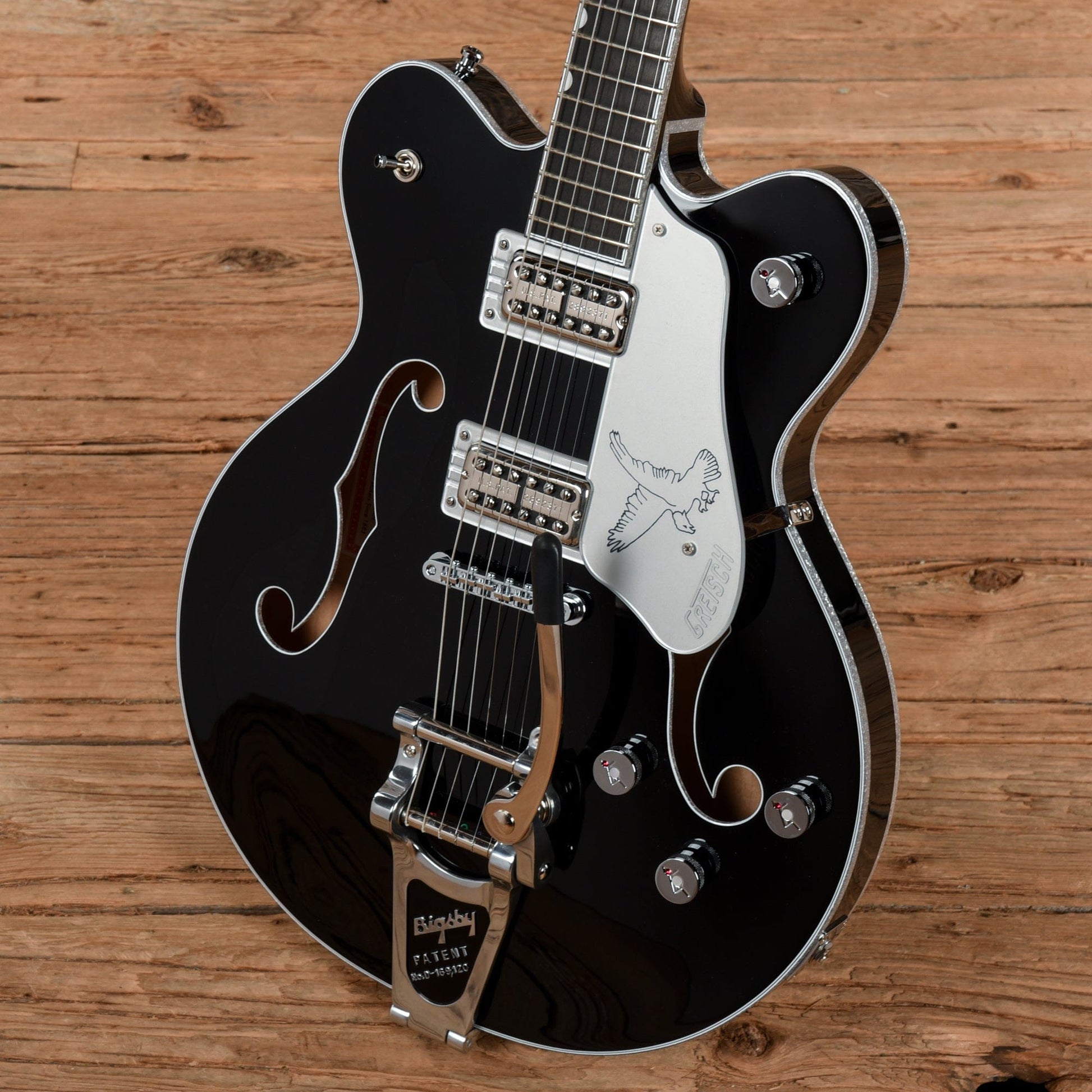 Gretsch G6636T Players Edition Silver Falcon Center Block Double-Cut Black w/String-Thru Bigsby Black 2021 Electric Guitars / Semi-Hollow