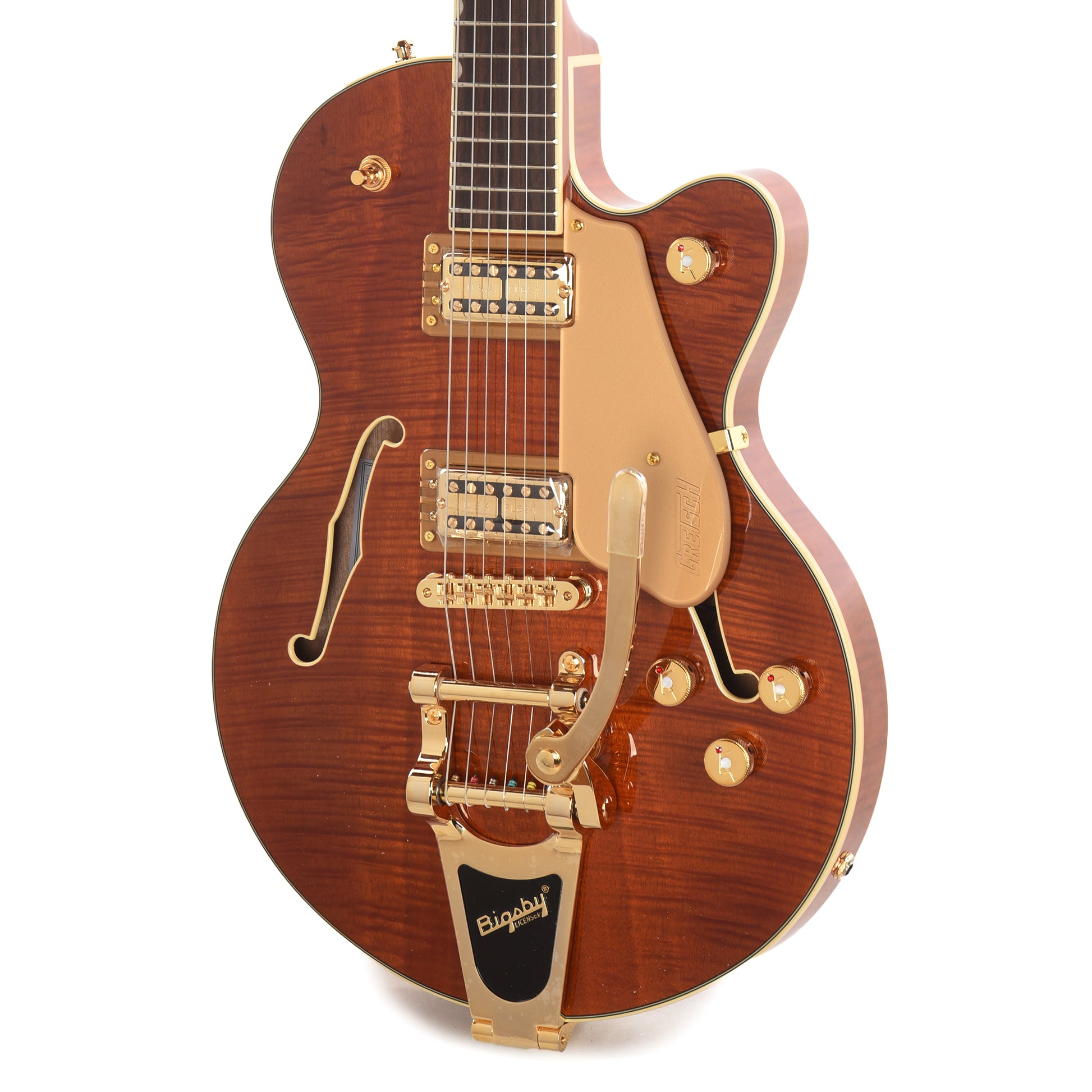 Gretsch Limited Edition Electromatic Flame Okoume Broadkaster Jr. Single -Cut with Bigsby Roundup Orange Electric Guitars / Semi-Hollow