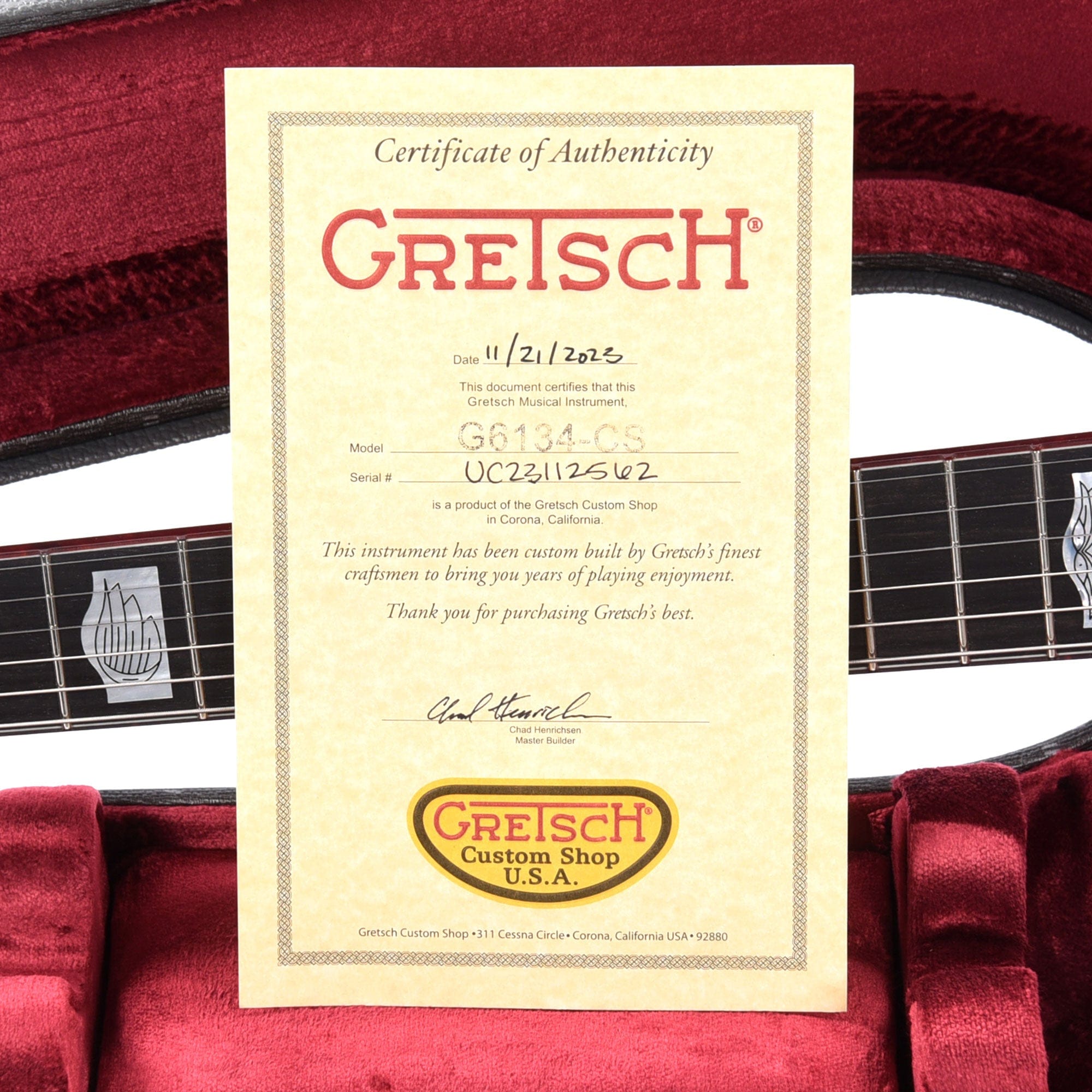 Gretsch Custom Shop G6134-55 1955 Penguin Figured Koa w/Duncan Dyno Dynasonics Master Built by Chad Henrichsen Electric Guitars / Solid Body