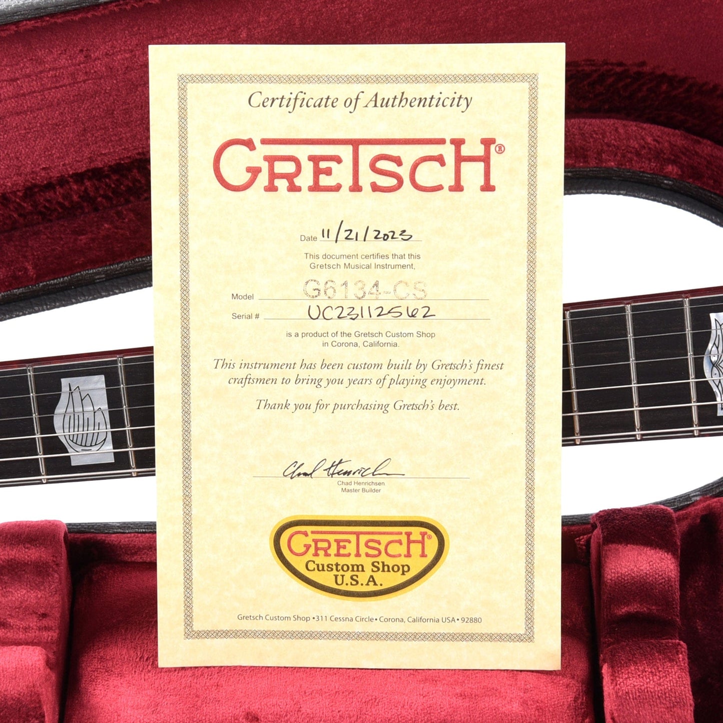 Gretsch Custom Shop G6134-55 1955 Penguin Figured Koa w/Duncan Dyno Dynasonics Master Built by Chad Henrichsen Electric Guitars / Solid Body