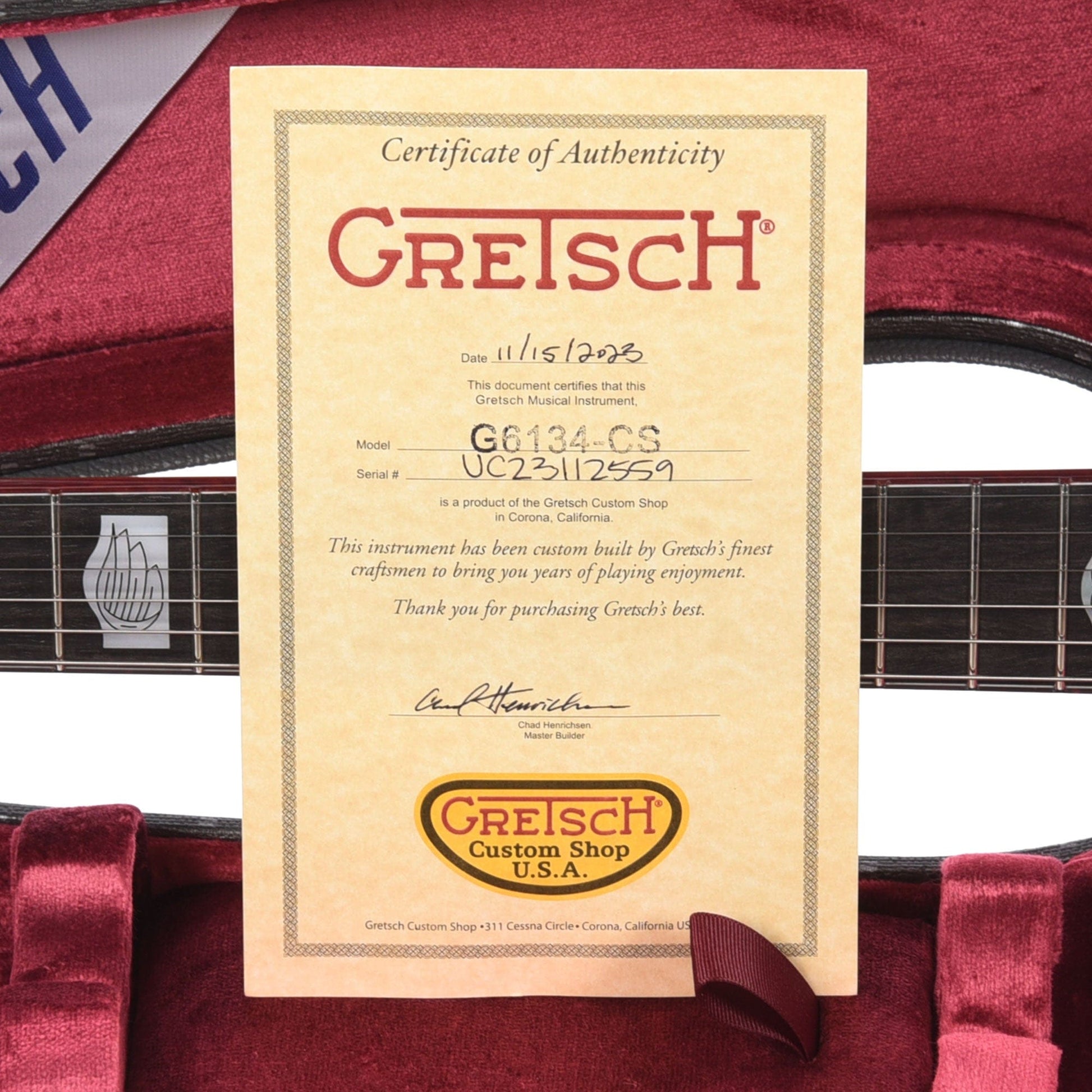 Gretsch Custom Shop G6134-55 1955 Penguin Redwood Burl w/Duncan Dyno Dynasonics Master Built by Chad Henrichsen Electric Guitars / Solid Body