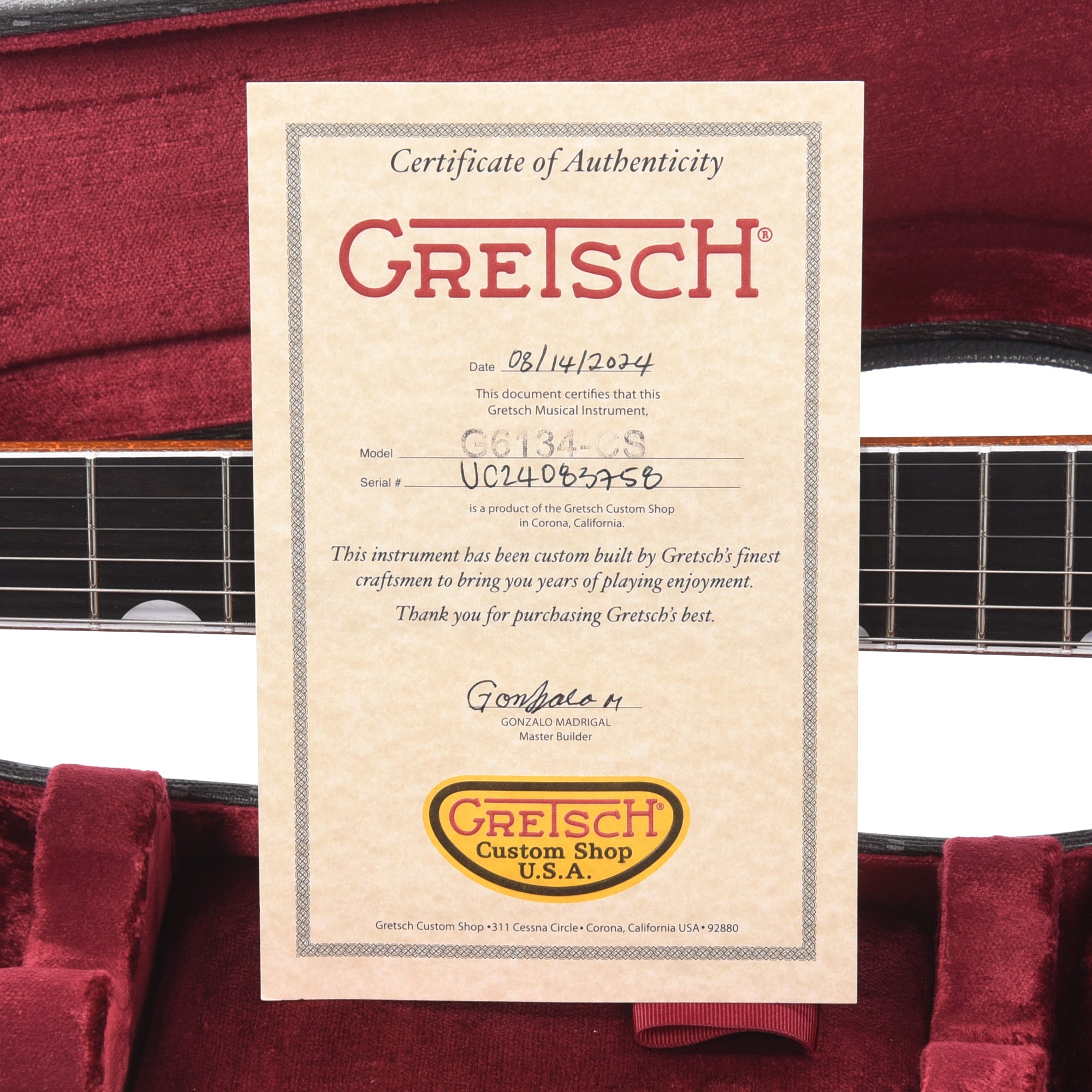 Gretsch Custom Shop G6134T-58 Penguin NOS Medium Palomino Metallic Master Built by Gonzalo Madrigal Electric Guitars / Solid Body
