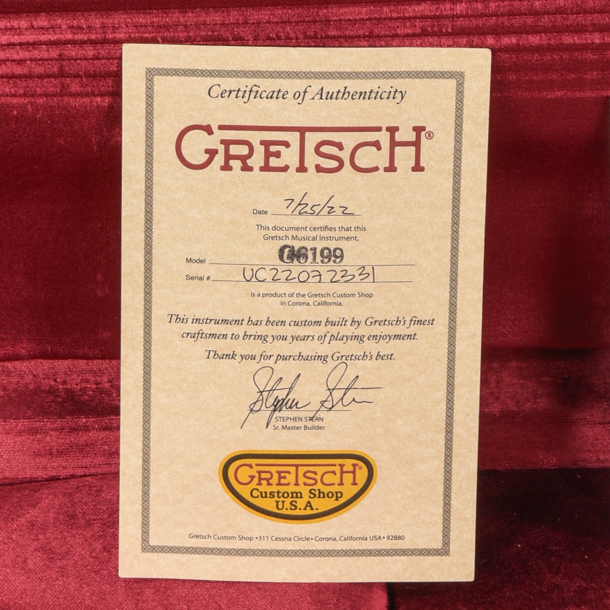 Gretsch Custom Shop Stephen Stern Masterbuilt Korina Caddy Bo Relic w/Brazilian Rosewood Fretboard Natural 2022 Electric Guitars / Solid Body