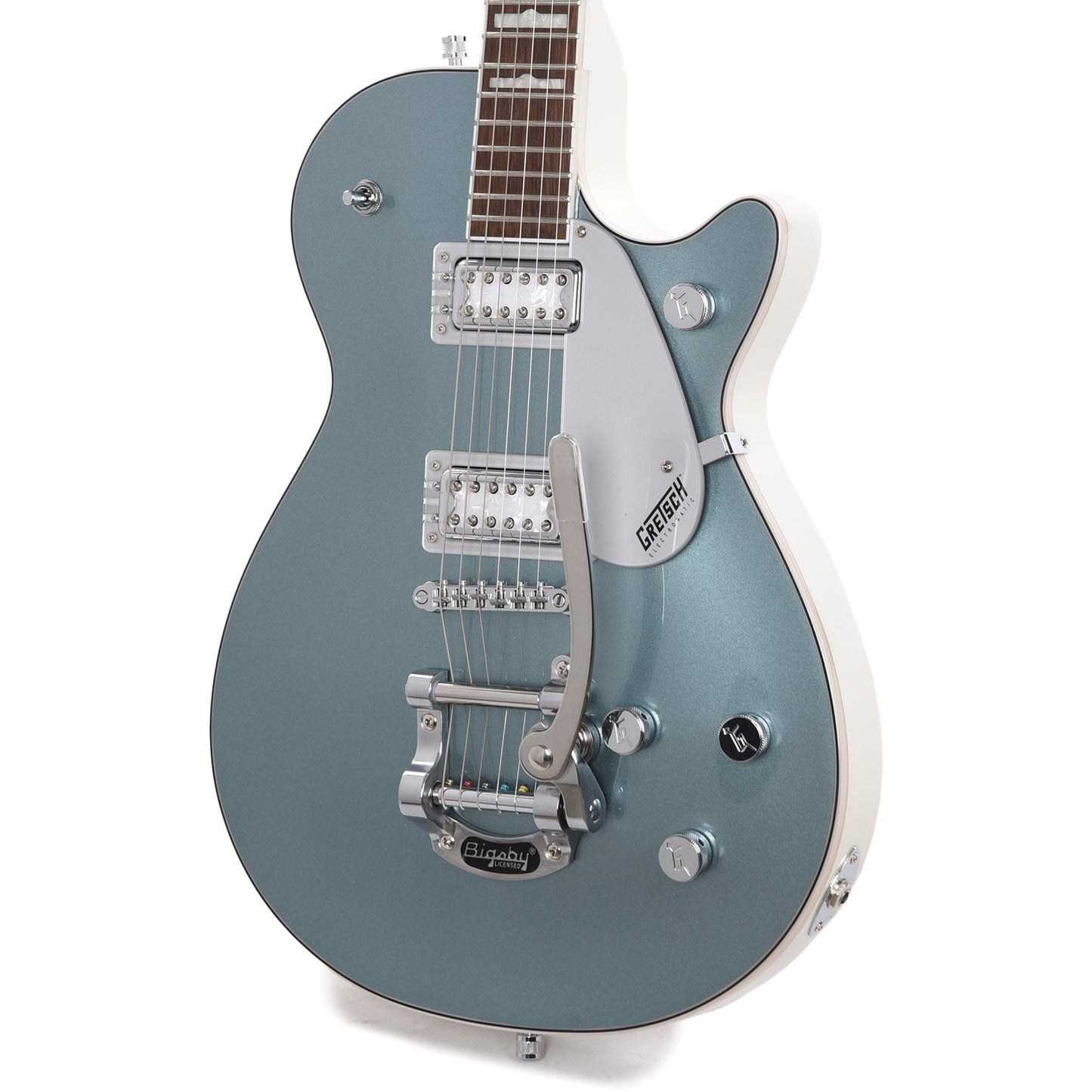 Gretsch G5230T-140 Electromatic 140th Double Platinum Jet with Bigsby Two-Tone Stone Platinum/Pearl Platinum Electric Guitars / Solid Body