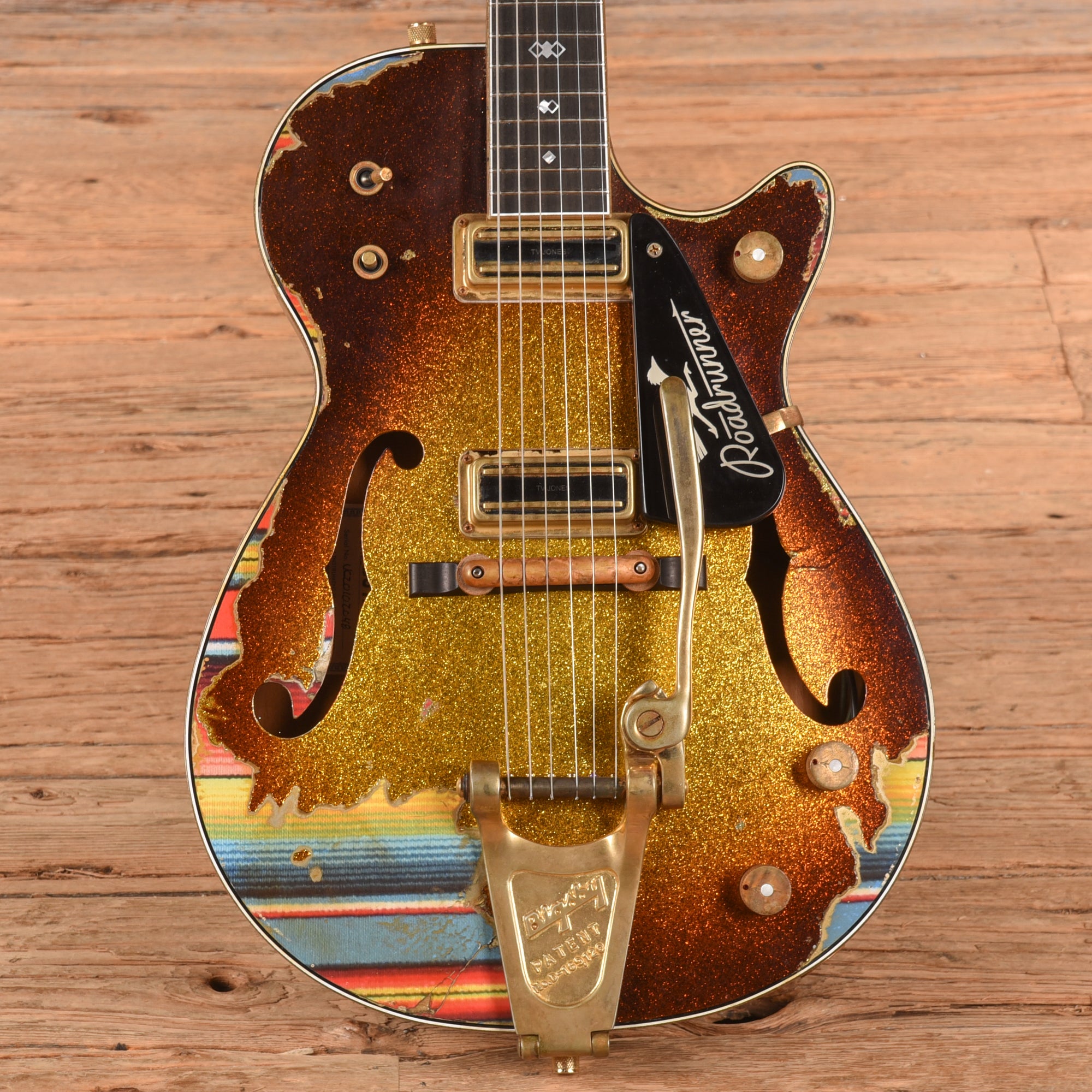 Gretsch G6128-CS Roadrunner Goldburst Sparkle over Multicolor 2020 - Zac Brown