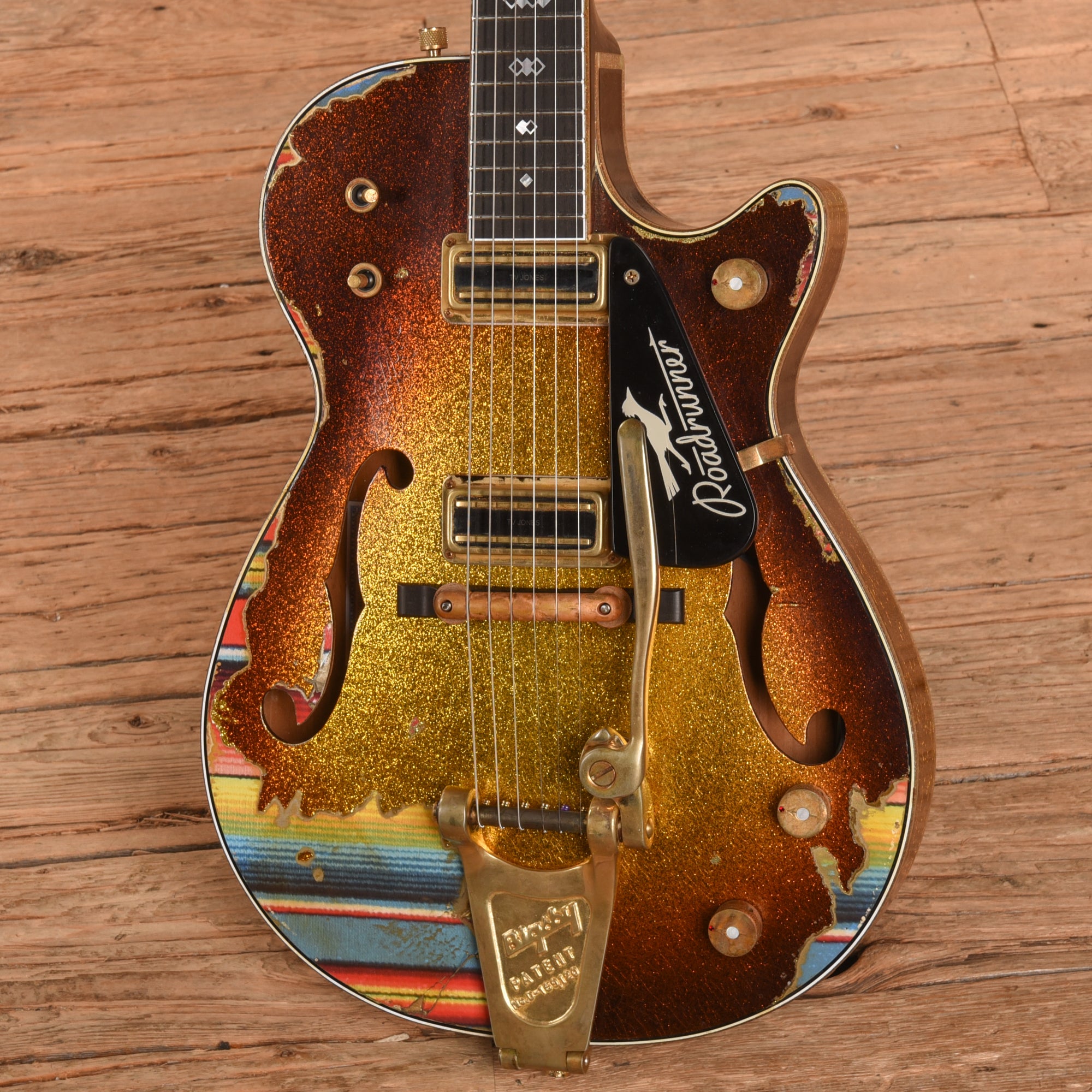 Gretsch G6128-CS Roadrunner Goldburst Sparkle over Multicolor 2020 - Zac Brown