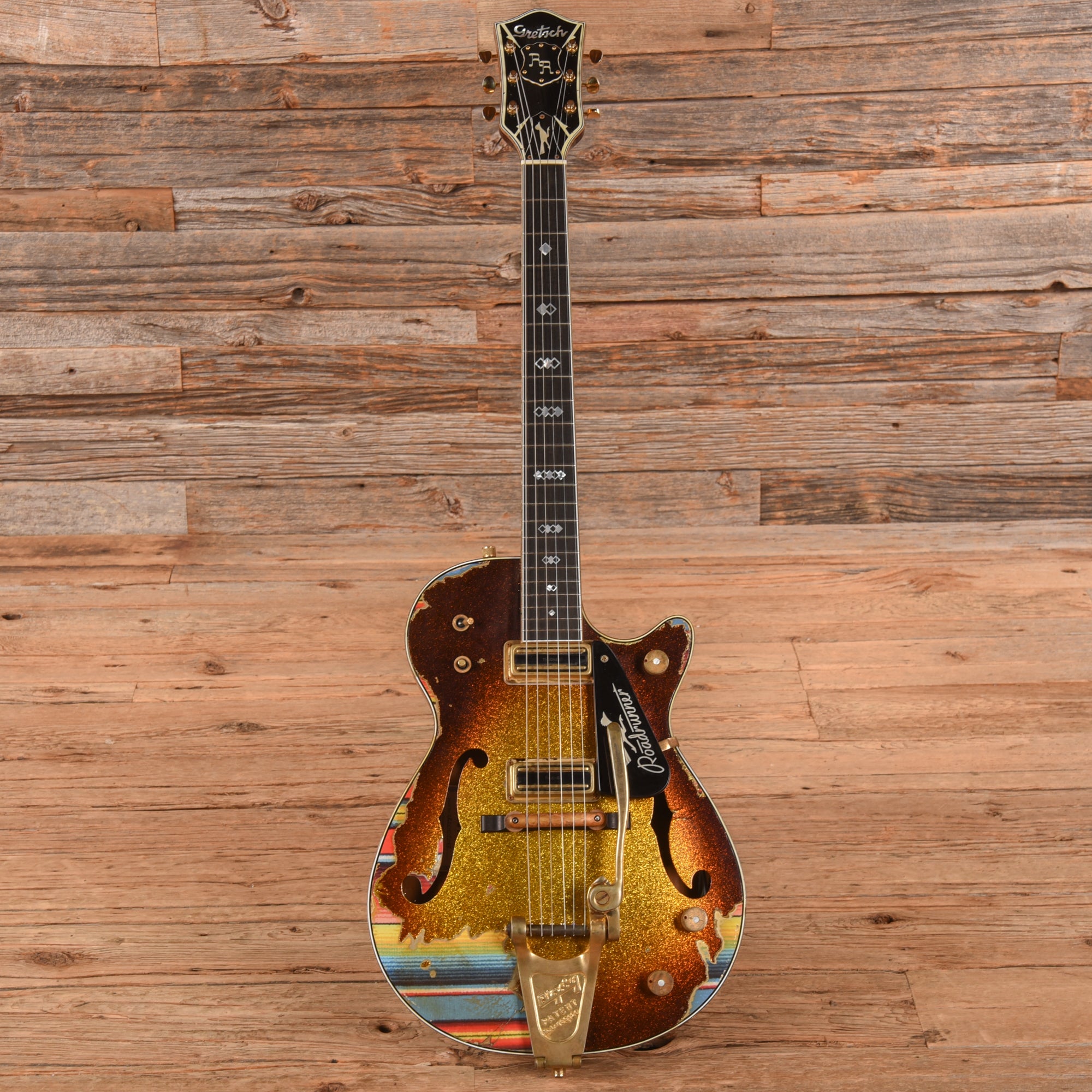Gretsch G6128-CS Roadrunner Goldburst Sparkle over Multicolor 2020 - Zac Brown