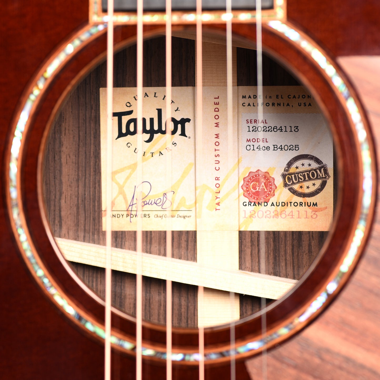 Taylor Custom "The Catch" NAMM 2024 #25 C14ce Grand Auditorium Western Red Cedar/East Indian Rosewood Brown Sugar Mocha