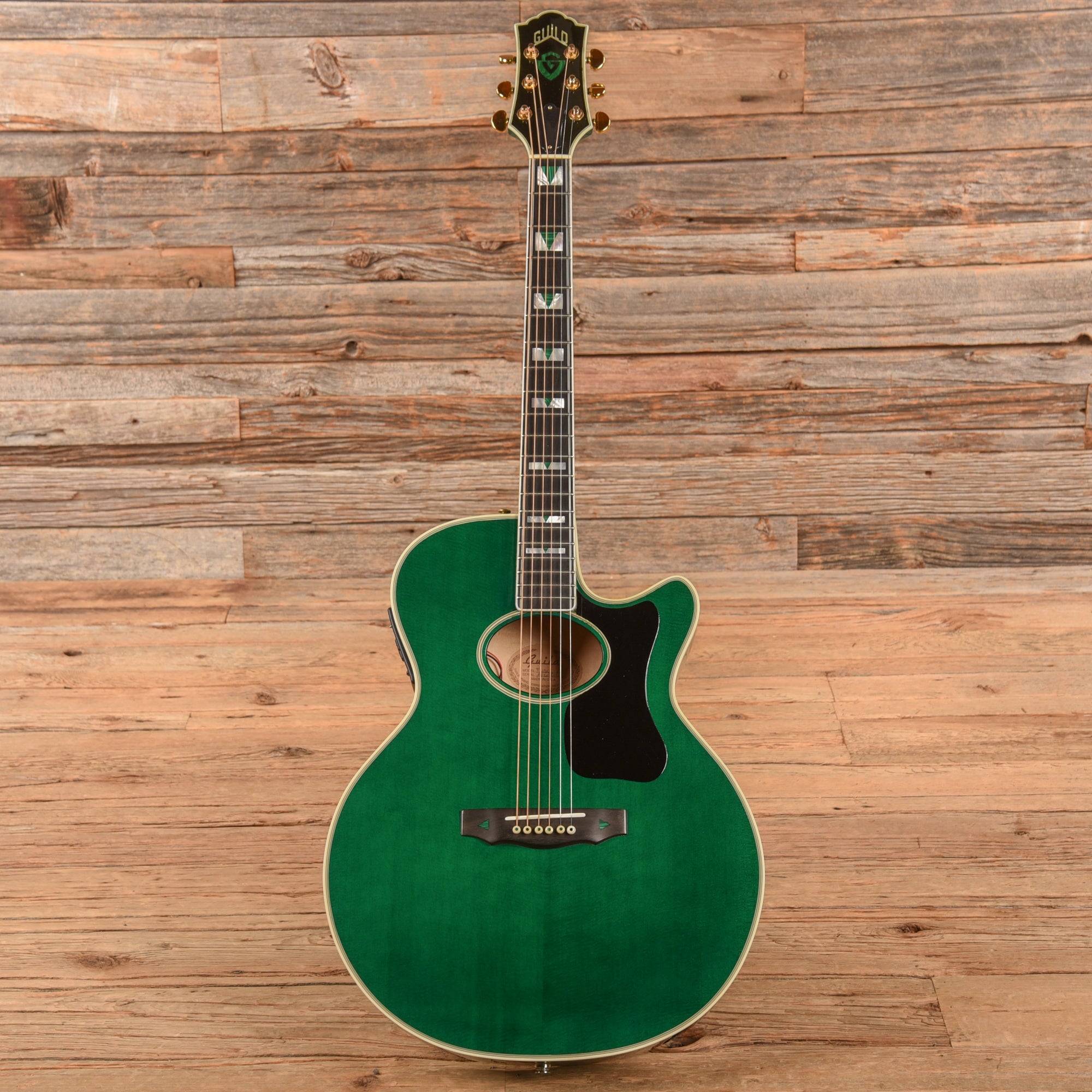 Guild F65CE Transparent Emerald Green Acoustic Guitars / Built-in Electronics