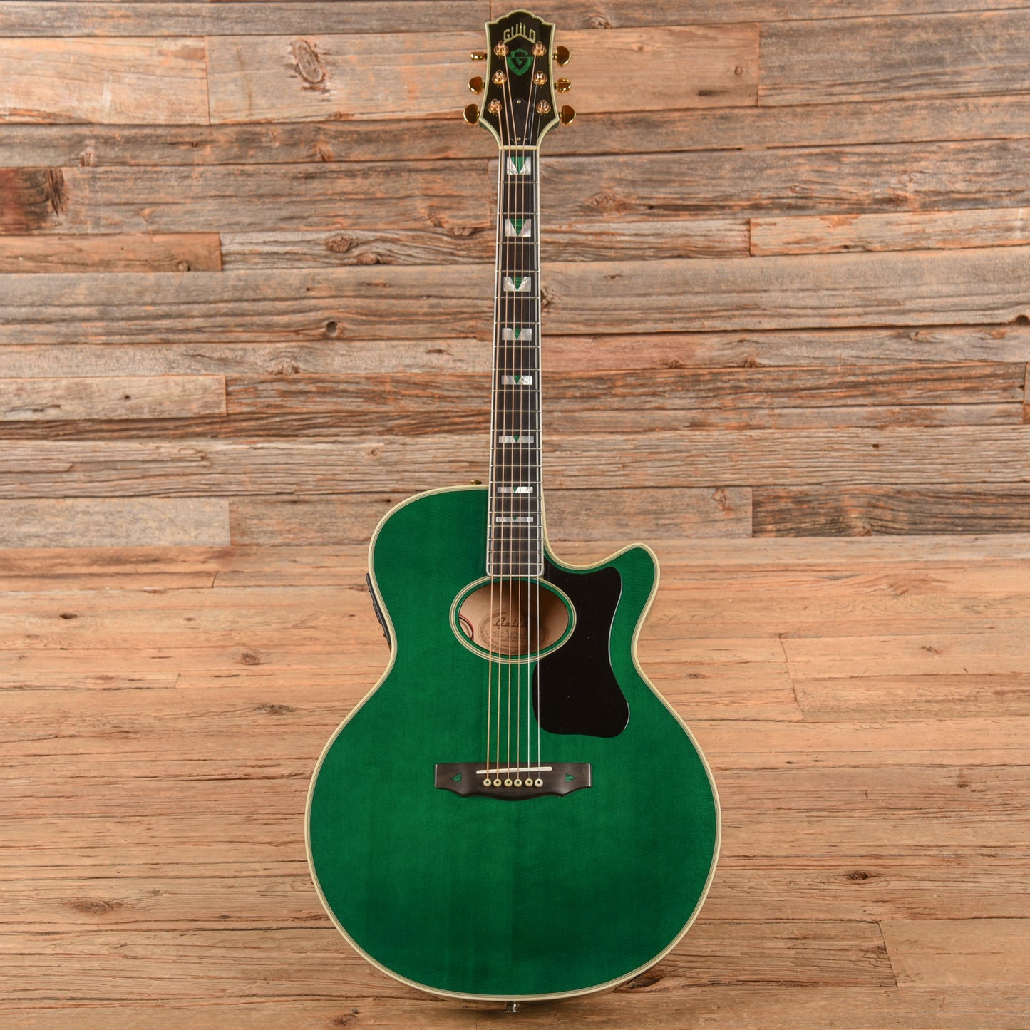 Guild F65CE Transparent Emerald Green Acoustic Guitars / Built-in Electronics