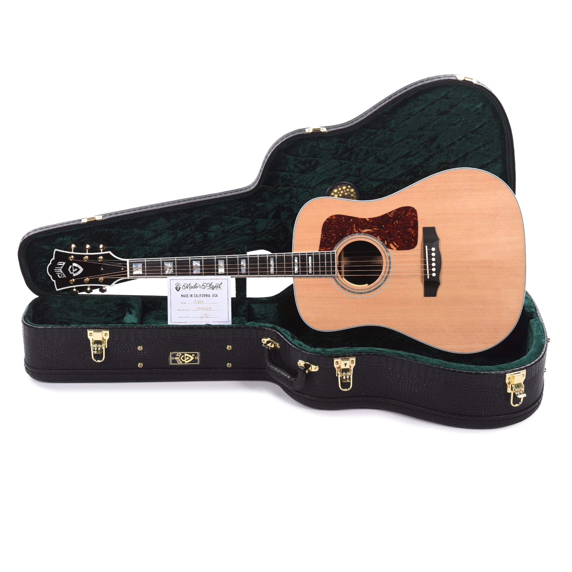 Guild USA D-55E Dreadnought Sitka/Rosewood Natural Acoustic Guitars / Dreadnought