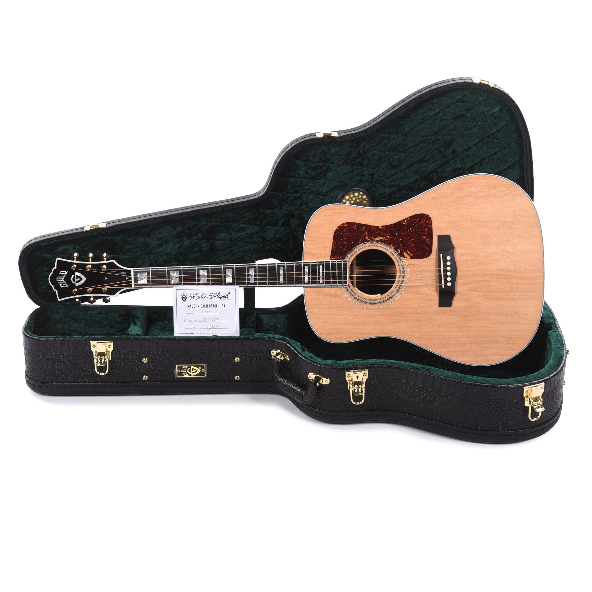 Guild USA D-55E Dreadnought Sitka/Rosewood Natural Acoustic Guitars / Dreadnought
