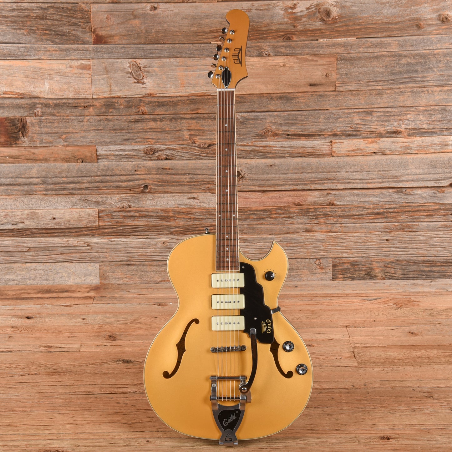 Guild Newark St. Collection Starfire I Jet 90 Satin Gold Electric Guitars