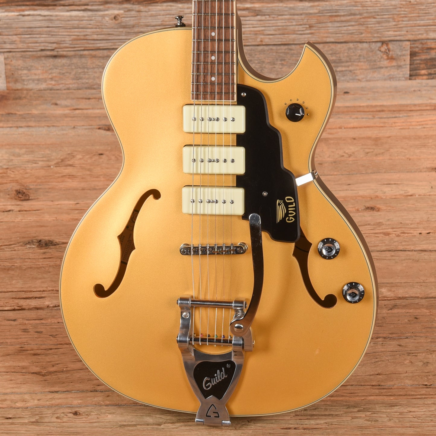 Guild Newark St. Collection Starfire I Jet 90 Satin Gold Electric Guitars