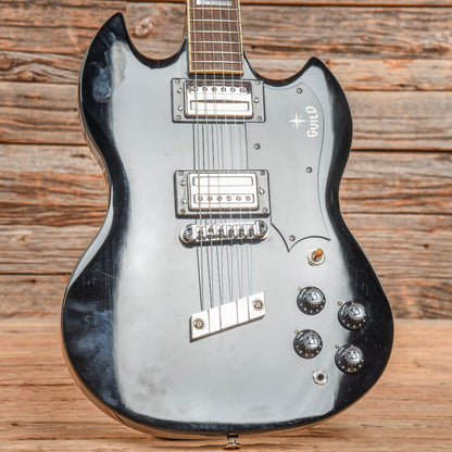 Guild Newark St. Collection S-100 Polara Black Electric Guitars / Solid Body
