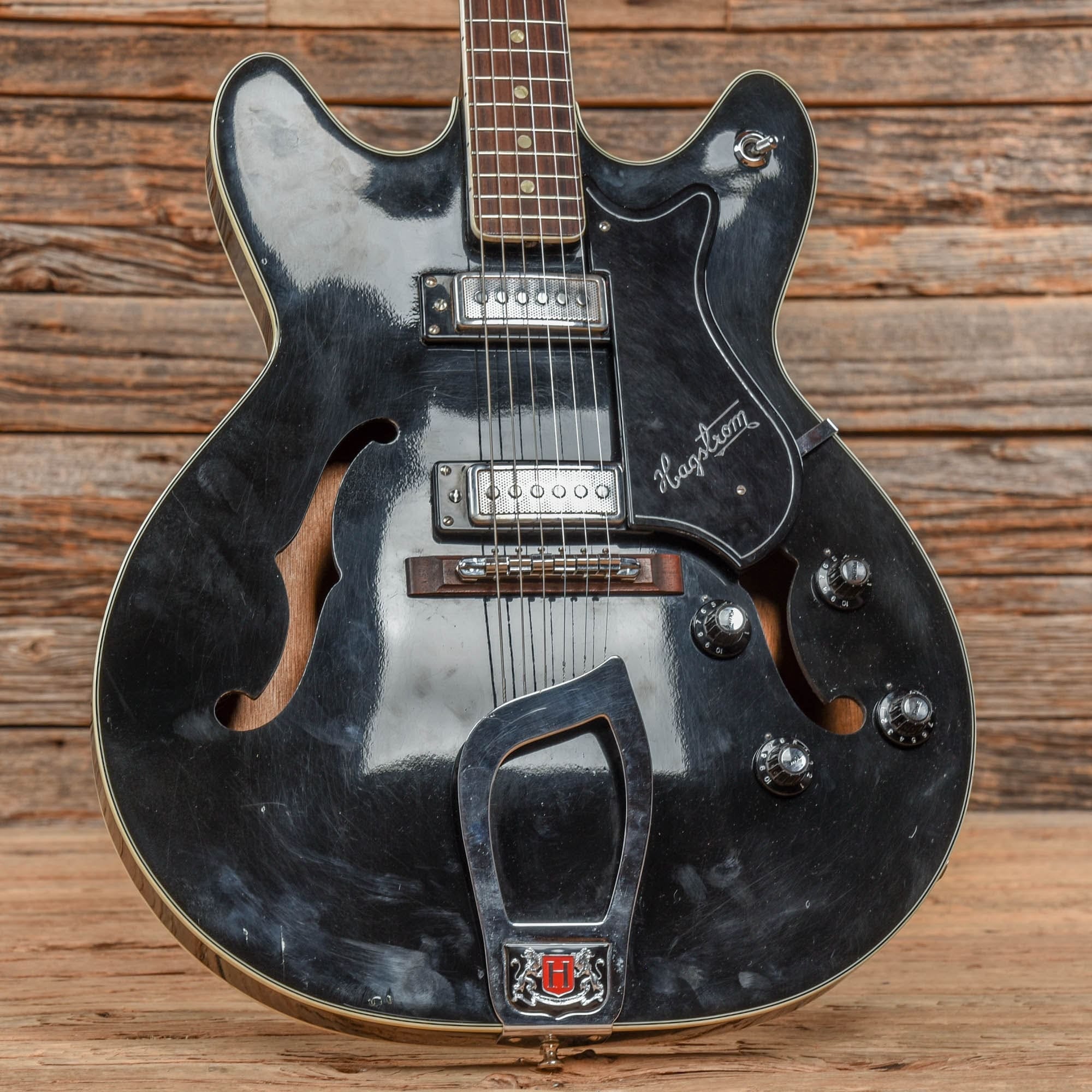 Hagstrom Viking Black 1960s Electric Guitars / Semi-Hollow