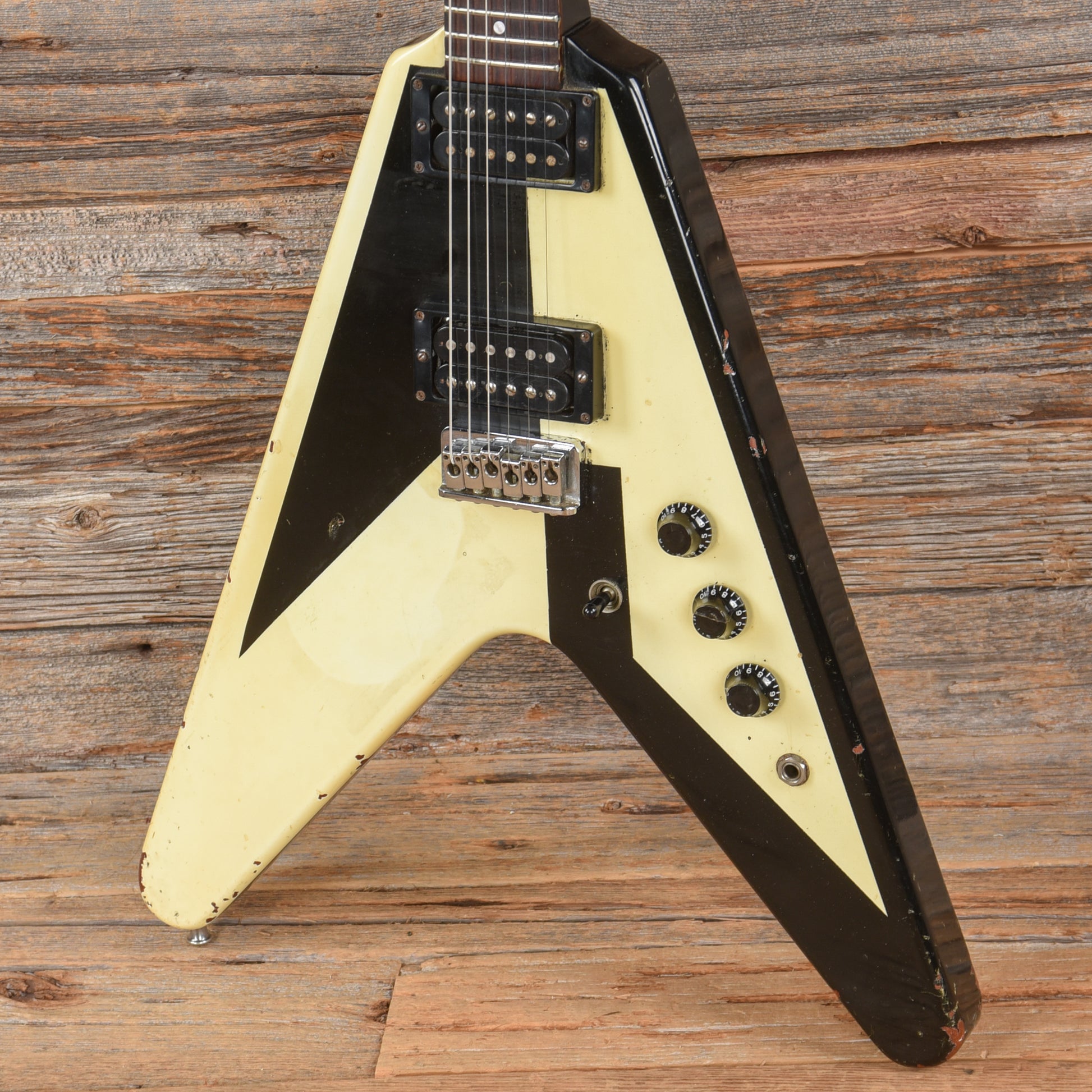 Hamer Vector Black and White Custom Finish 1980s Electric Guitars / Solid Body