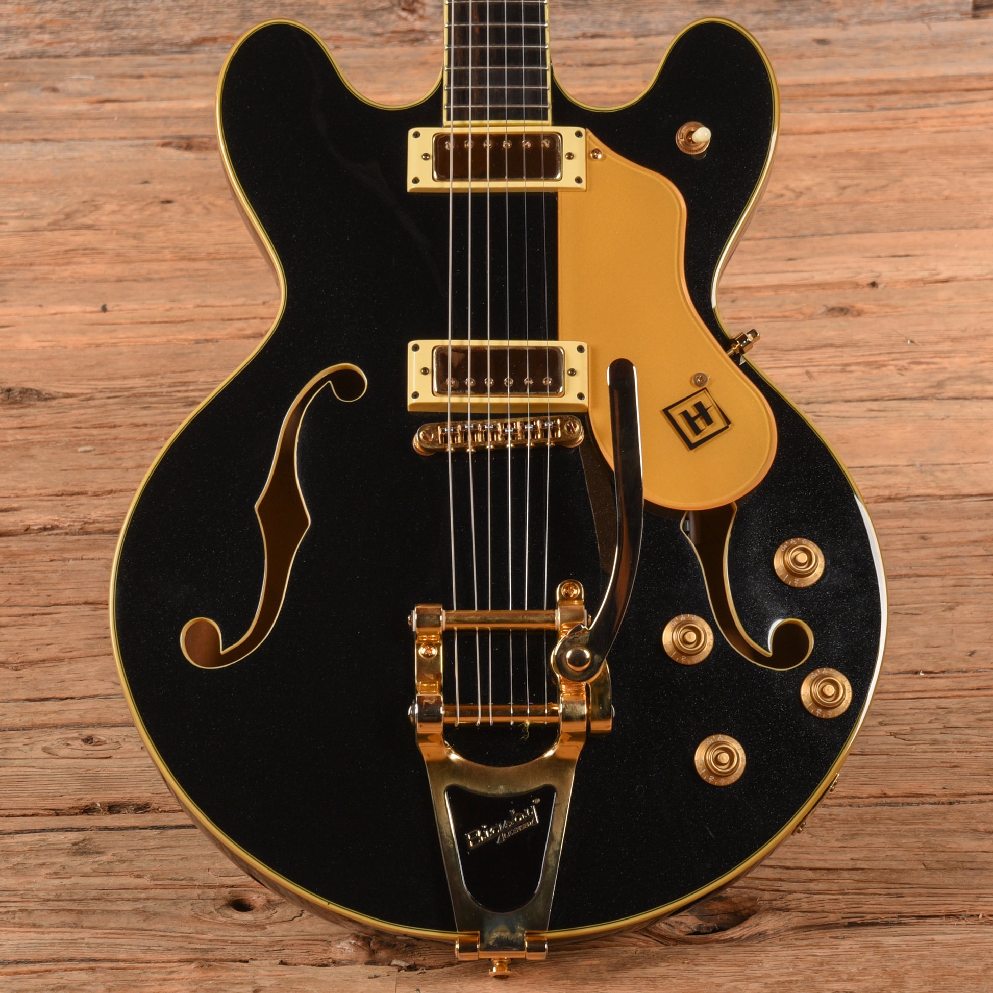 Hanson Chicagoan Black Electric Guitars / Semi-Hollow