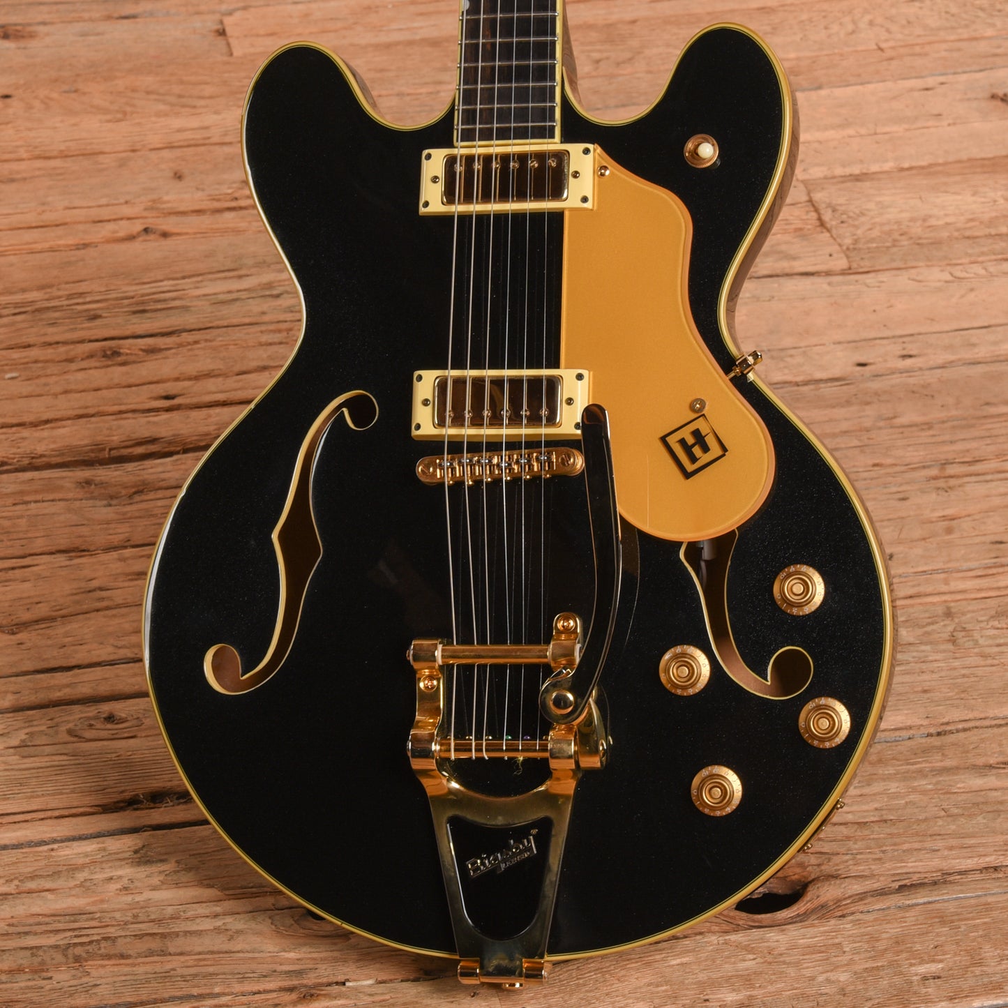 Hanson Chicagoan Black Electric Guitars / Semi-Hollow