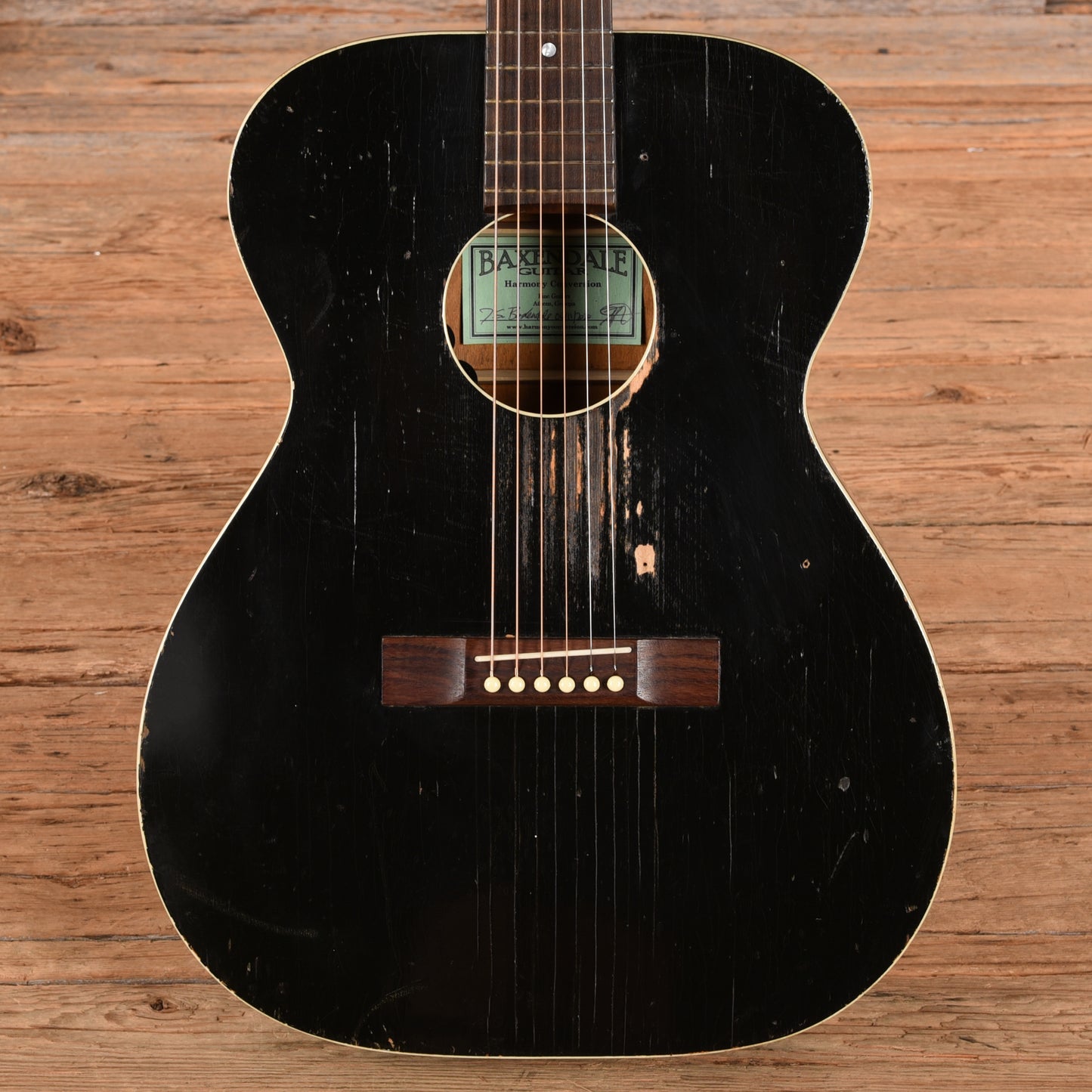Harmony Roy Smeck Baxendale X-Brace Conversion Black 1960s Acoustic Guitars