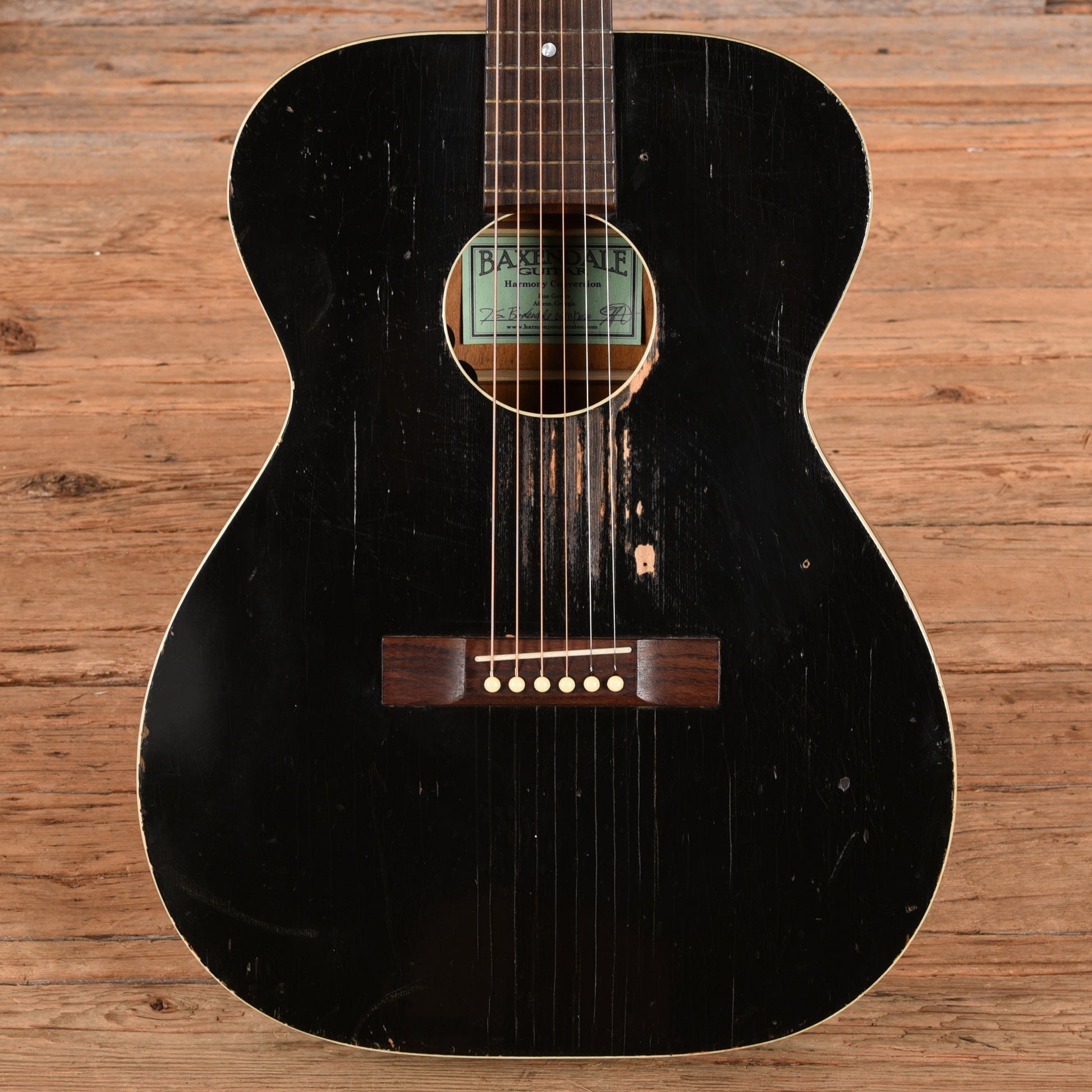 Harmony Roy Smeck Baxendale X-Brace Conversion Black 1960s Acoustic Guitars