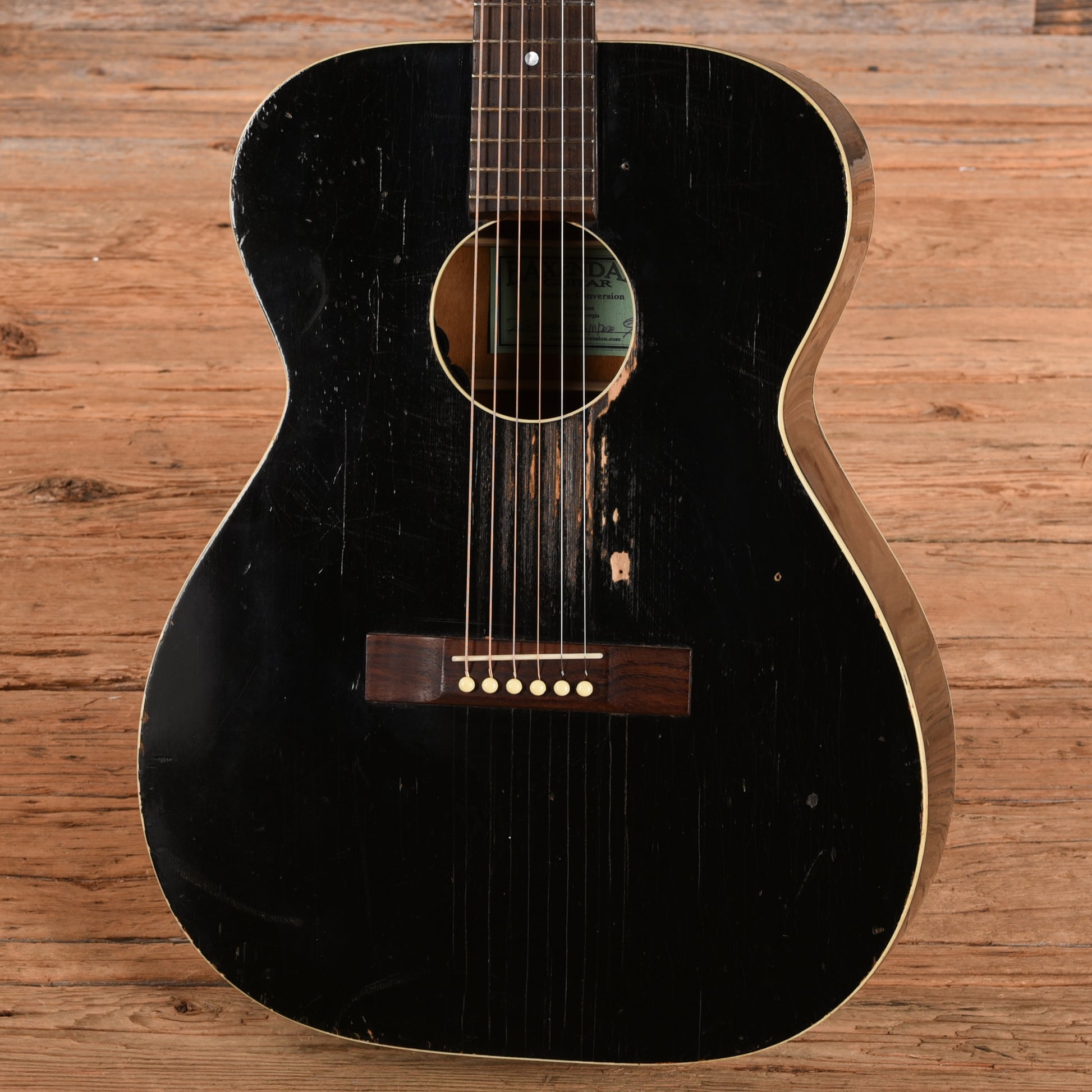 Harmony Roy Smeck Baxendale X-Brace Conversion Black 1960s Acoustic Guitars