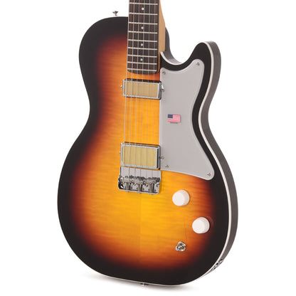 Harmony Factory Special Jupiter Thinline Flame Maple Top 3-Tone Sunburst Electric Guitars / Solid Body